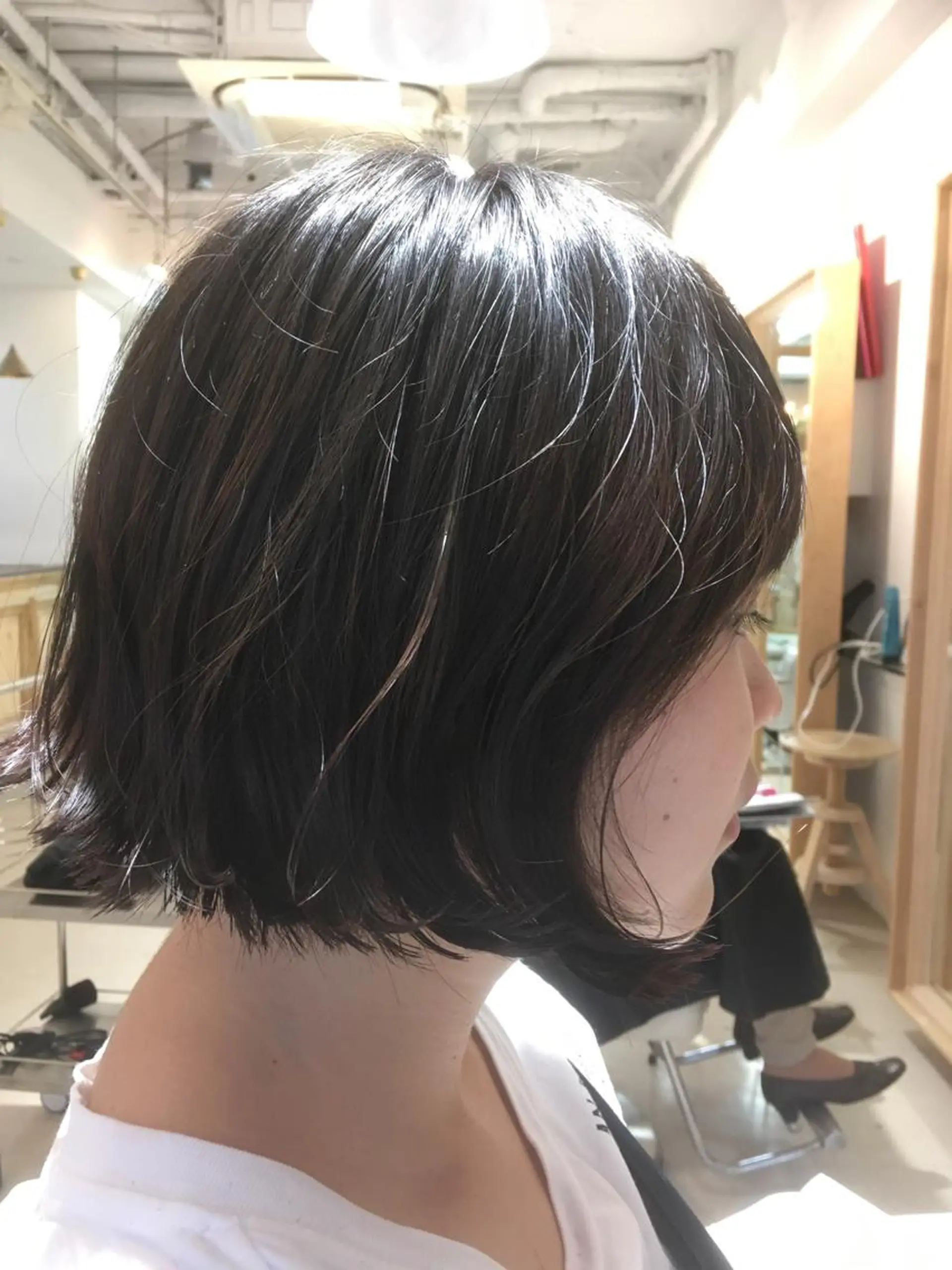 ミディアム 切りっぱなしボブ ボブ 外ハネヘア 安永 涼のヘアスタイル