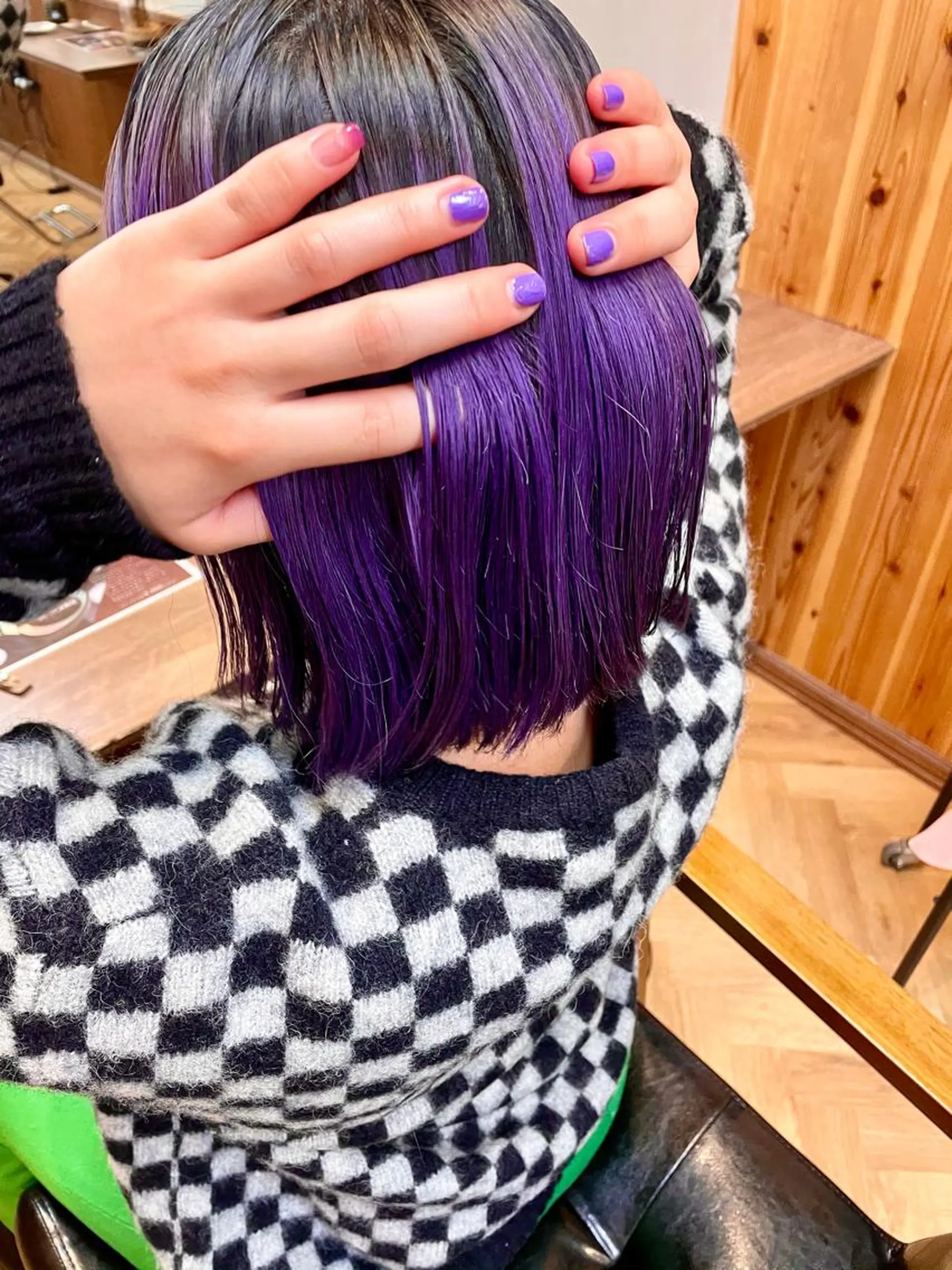 ミディアム カラー バイオレットカラー カット ヘアカラー トリートメント tatsumi/ボブ ウルフ/レイヤーのヘアスタイル