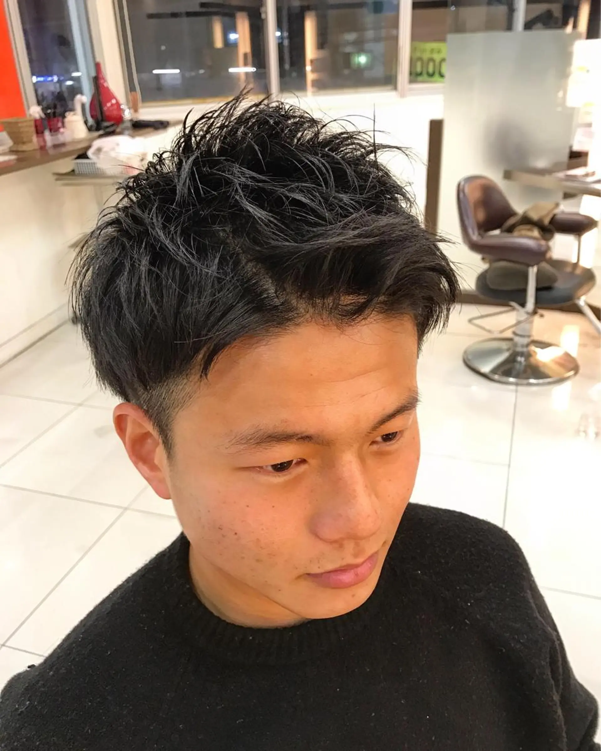 ショート カラー メンズ カット 🟦メンズパーマ🟦 横浜駅｜小上馬淳司のヘアスタイル