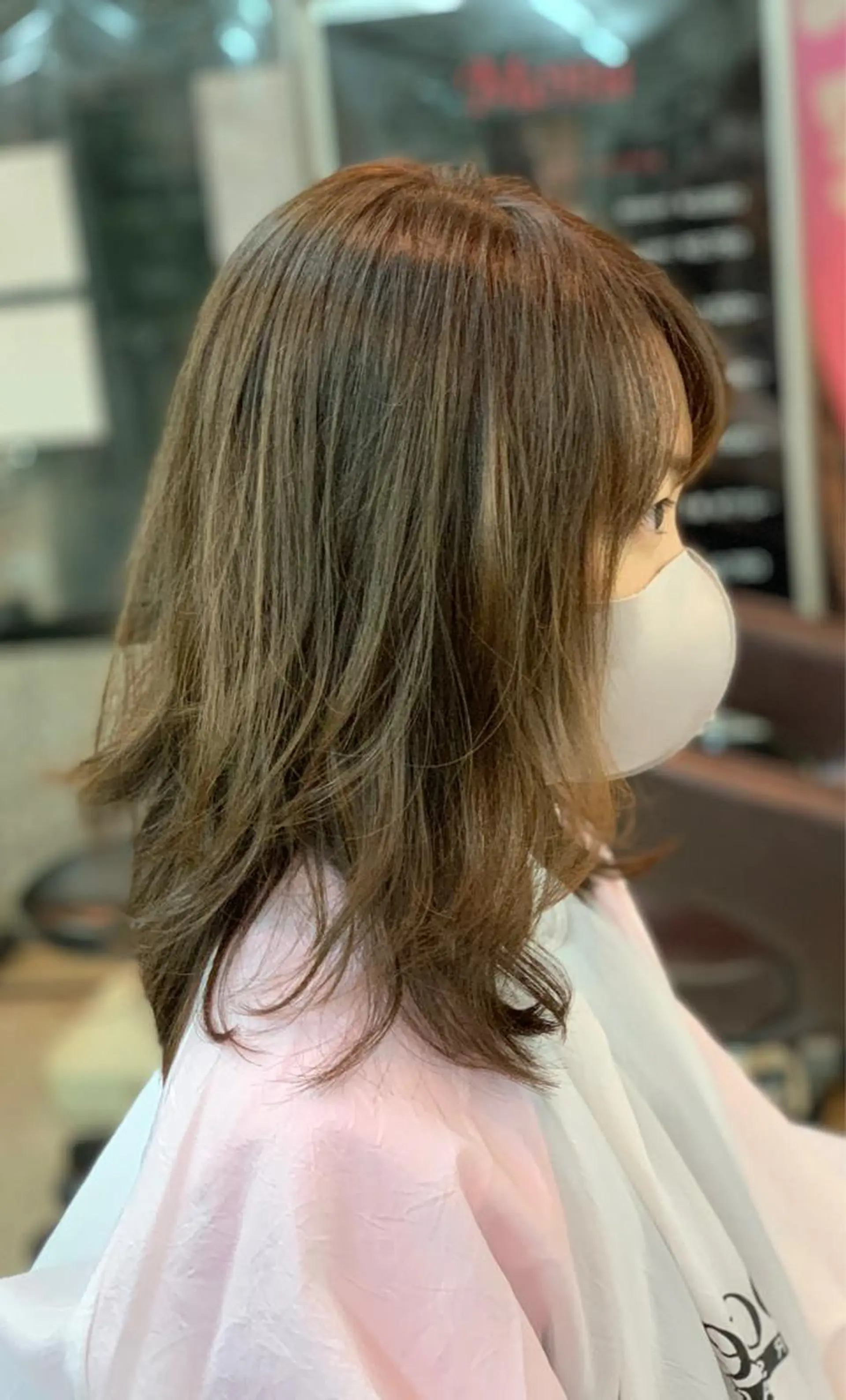 セミロング カラー シャギー カット 春日部　間庭 寛貴のヘアスタイル