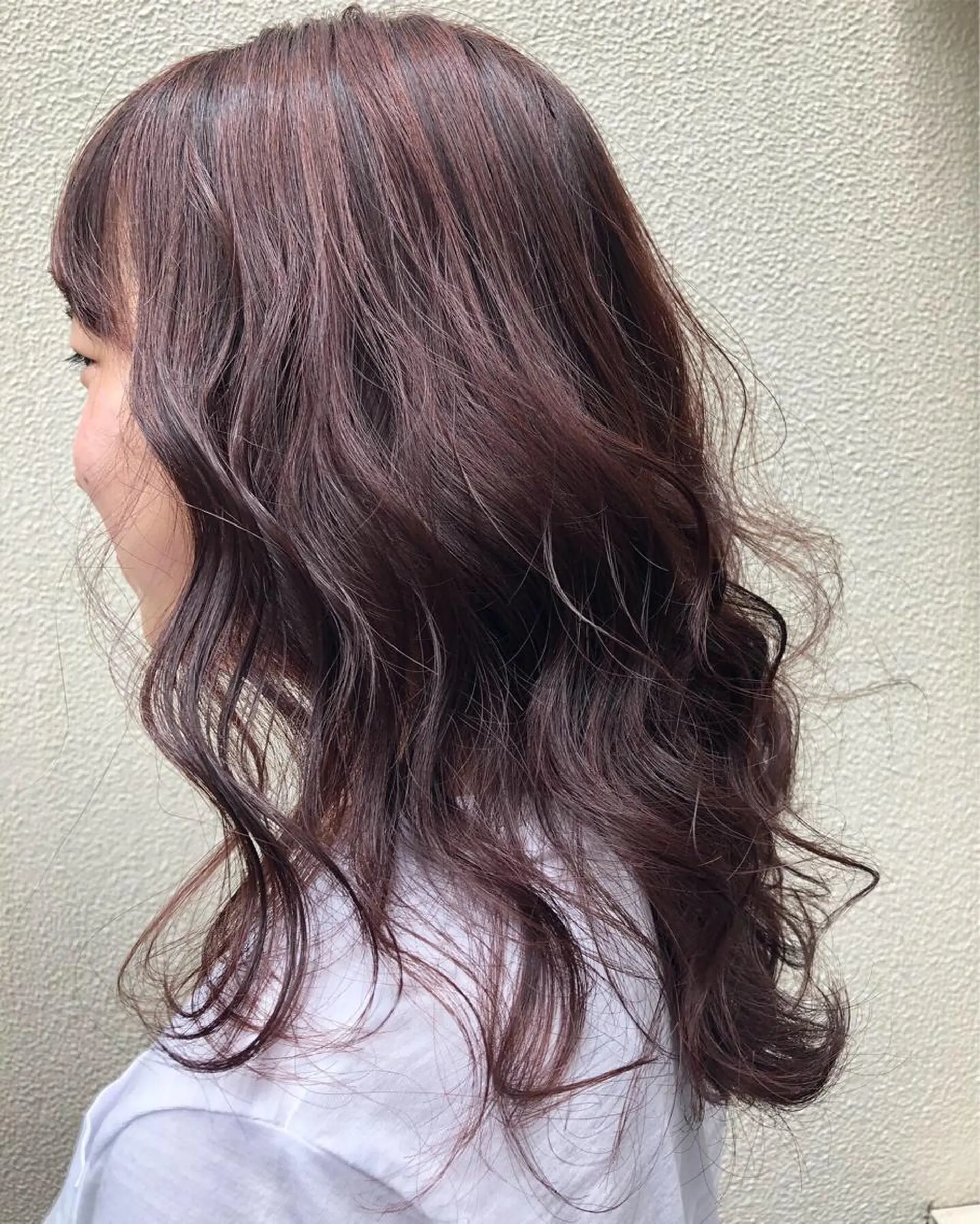 ミディアム カラー ラベンダーカラー ピンクカラー ピンクラベンダー ヘアカラー ツキノキ ミナのヘアスタイル