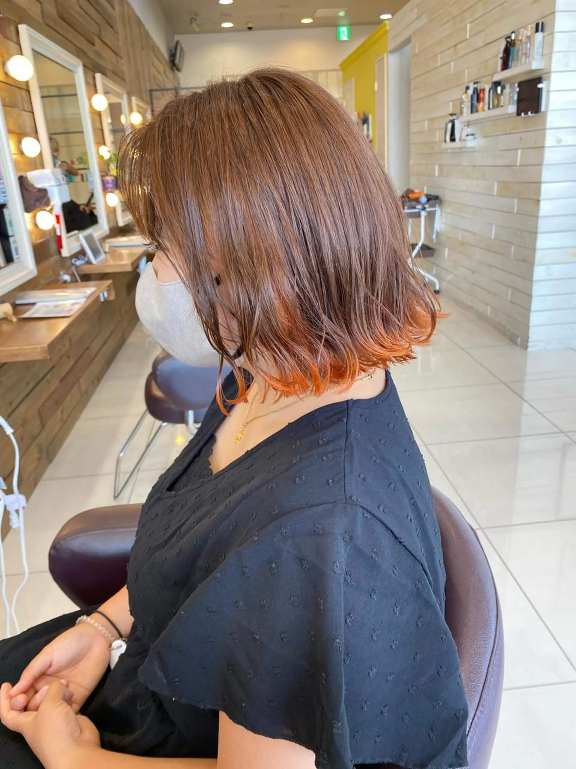 ミディアム riho/ブリーチ/ デザインカラー/辻堂のヘアスタイル