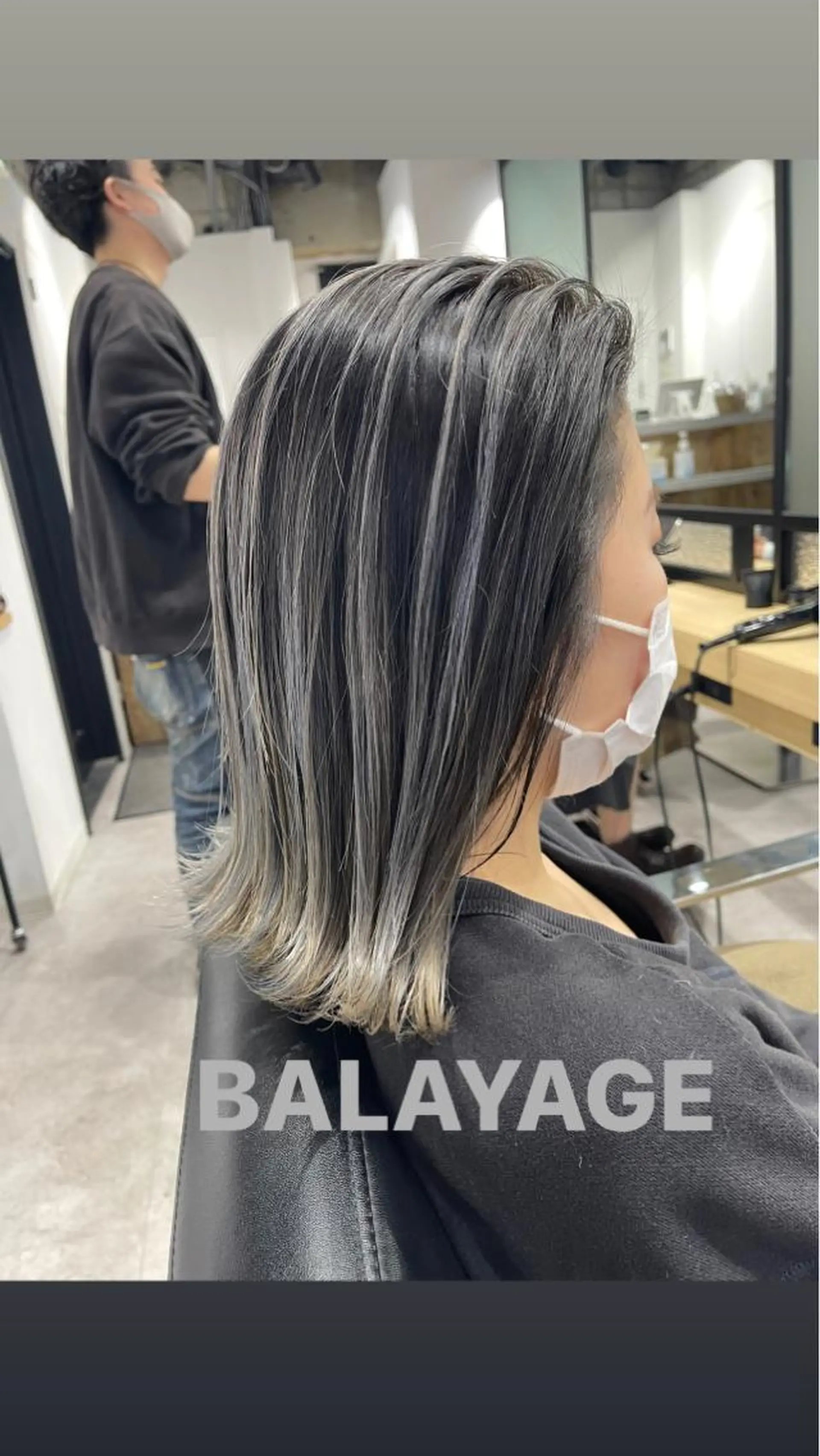 ミディアム カラー ブリーチ ケアブリーチ ヘアカラー トリートメント 白髪ぼかしハイライト バレイヤージュヤマトのヘアスタイル