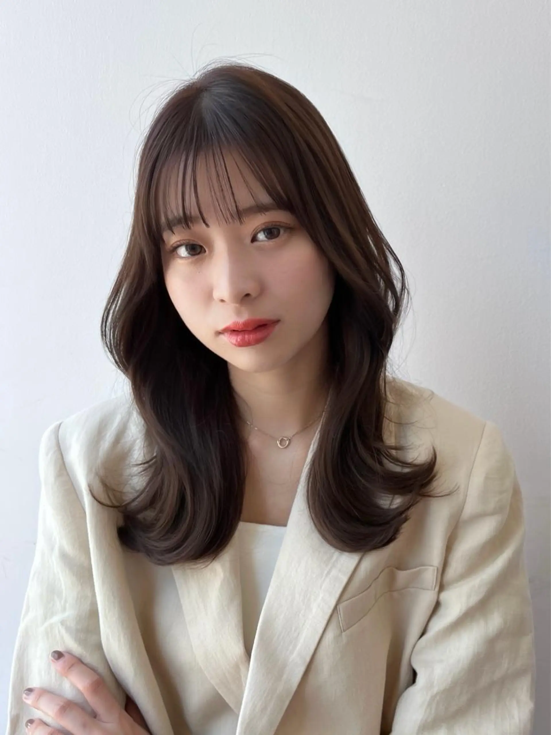 ロング カラー 佐藤 悠衣/透明感 カラー/似合わせ前髪のヘアスタイル