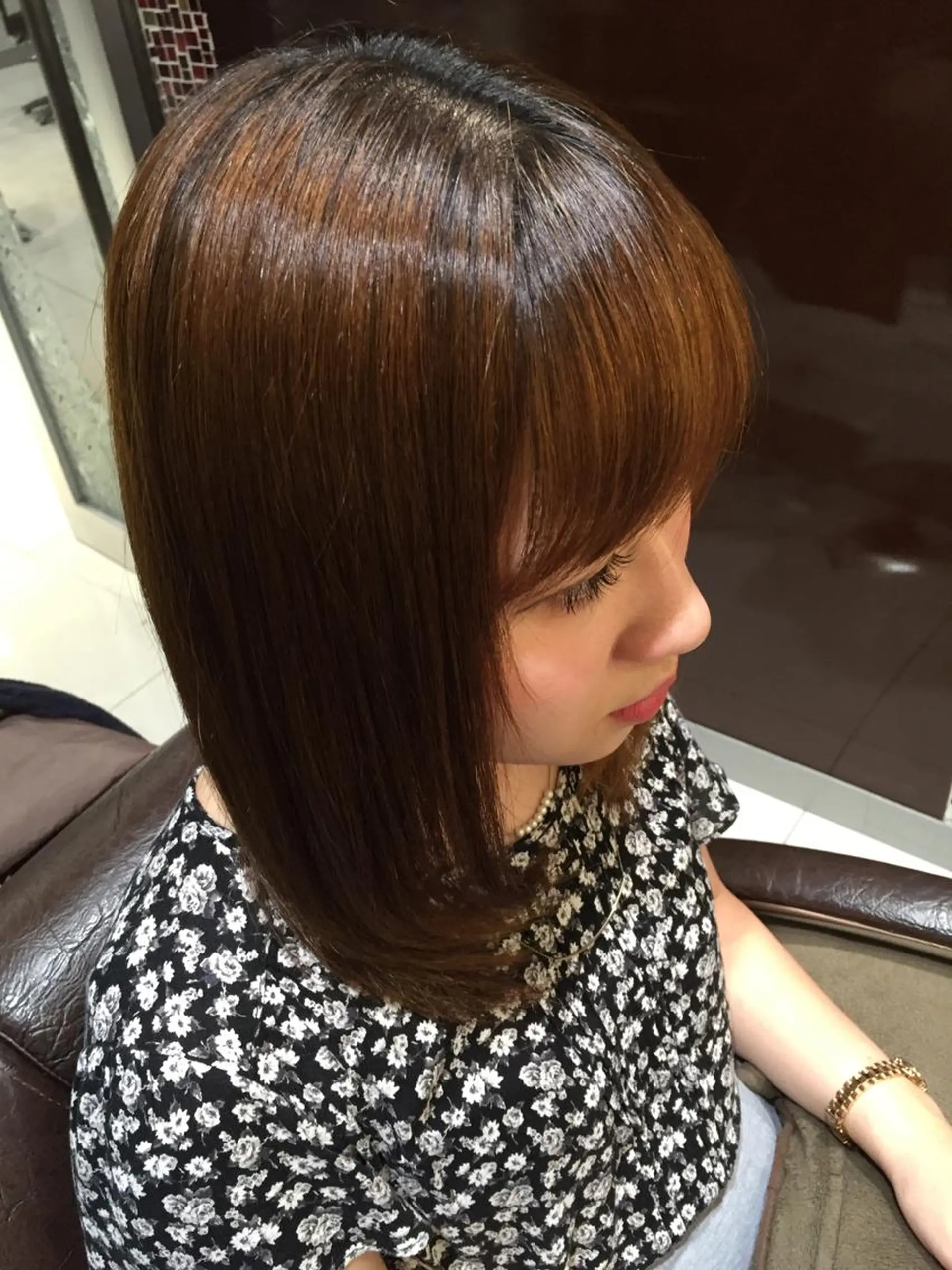 ミディアム 縮毛矯正 yui .のヘアスタイル