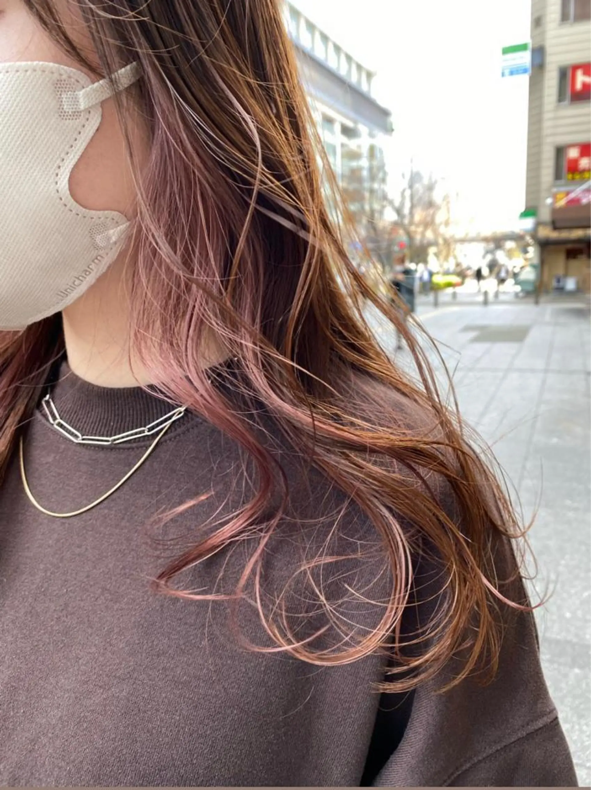 セミロング カラー カット ヘアカラー トリートメント ツキノキ ミナのヘアスタイル