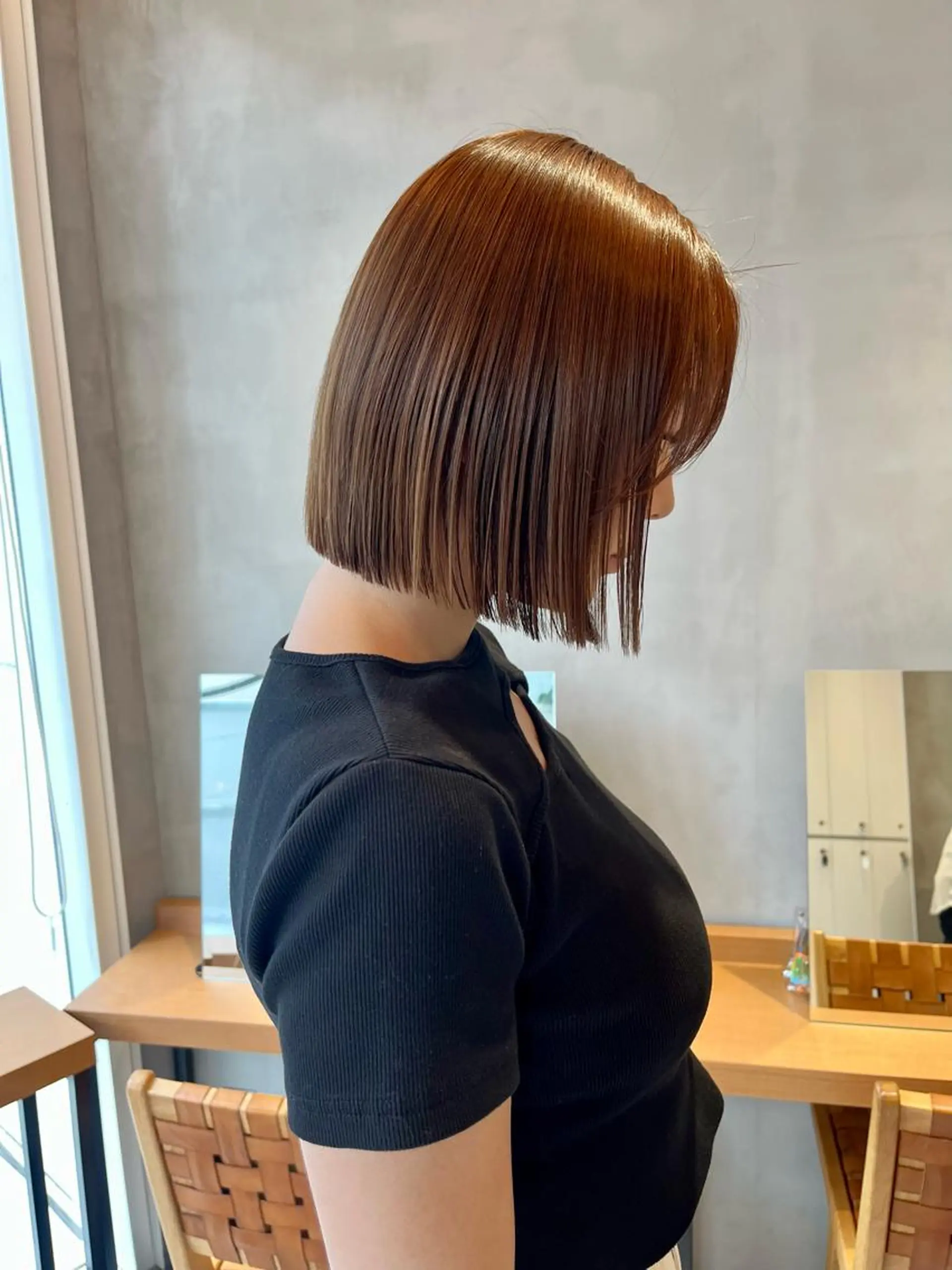 ミディアム カラー カット ヘアカラー トリートメント ボブ&顔まわりレ イヤー♡TOMOE♡のヘアスタイル