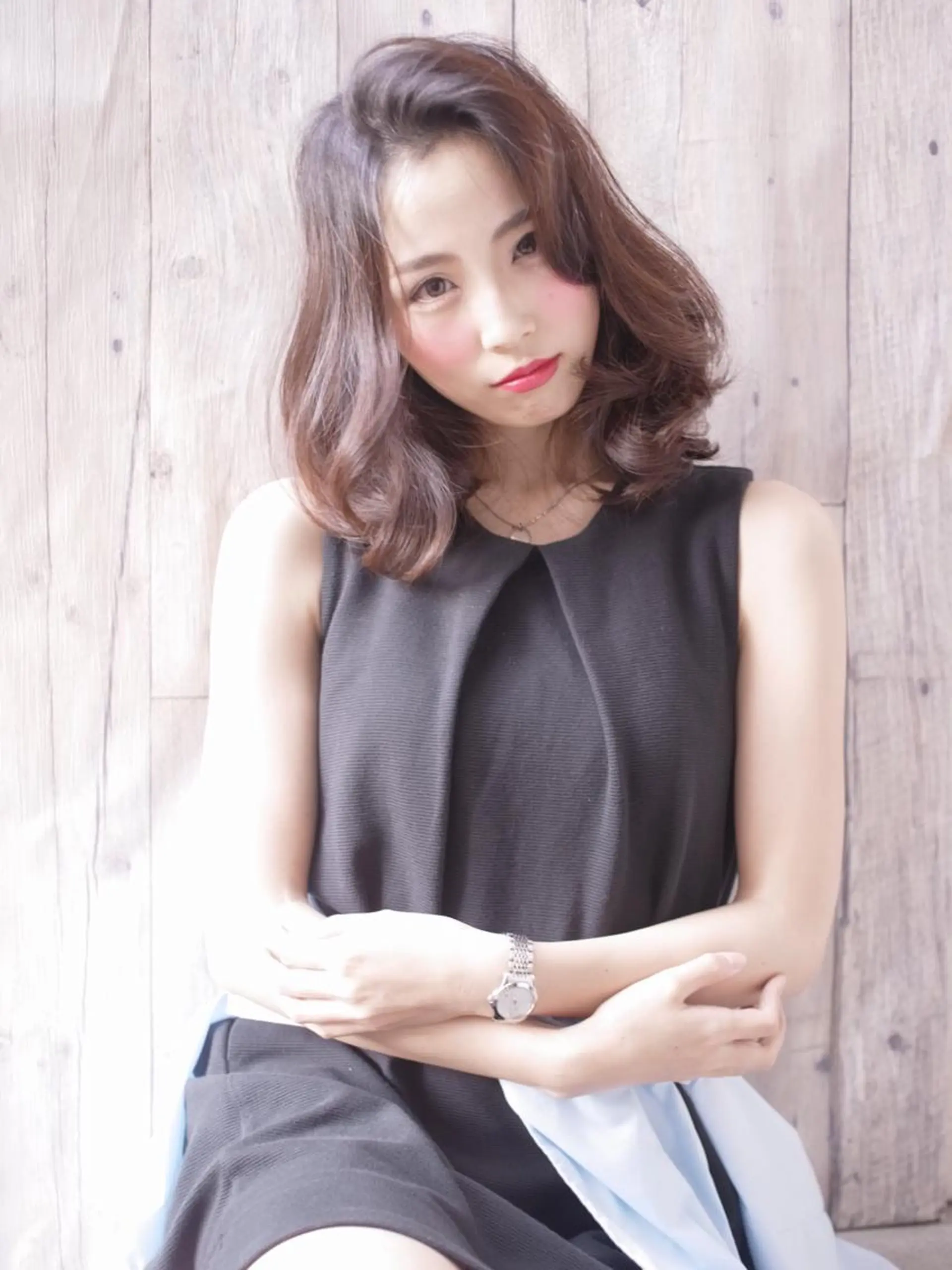 ミディアム 浜田 敦史のヘアスタイル