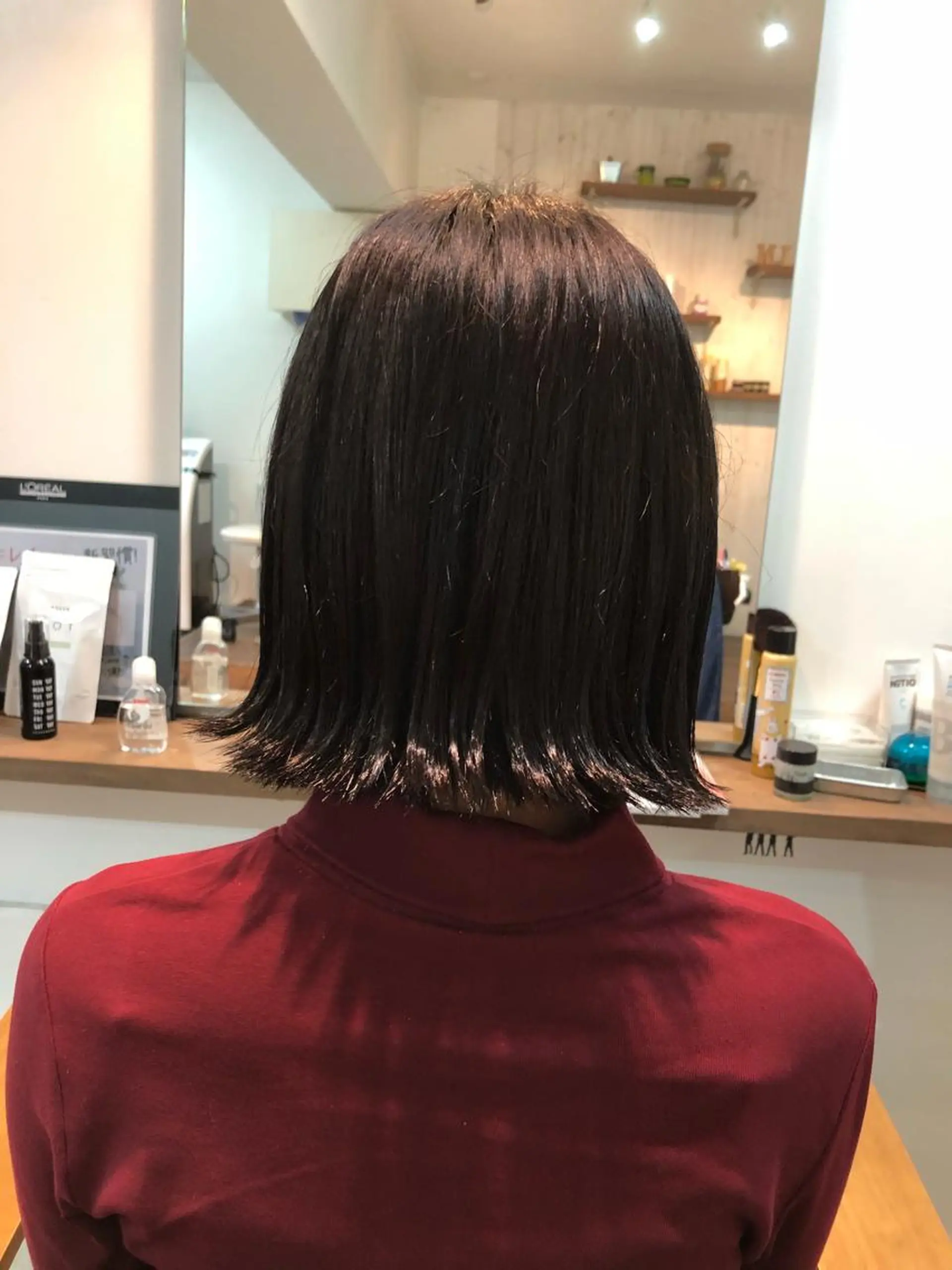 ミディアム カラー 外ハネヘア ヘアカラー 村田 幸穂のヘアスタイル