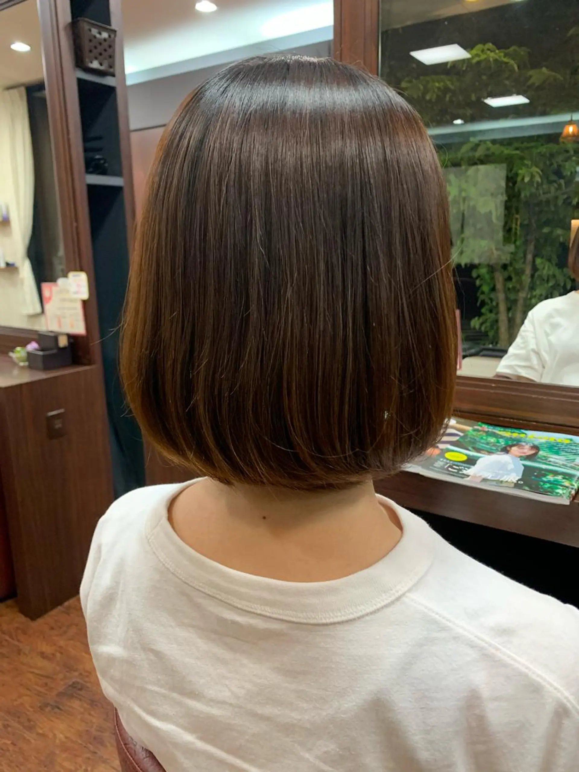 ミディアム パーマ ストレートパーマ おせ ちさとのヘアスタイル