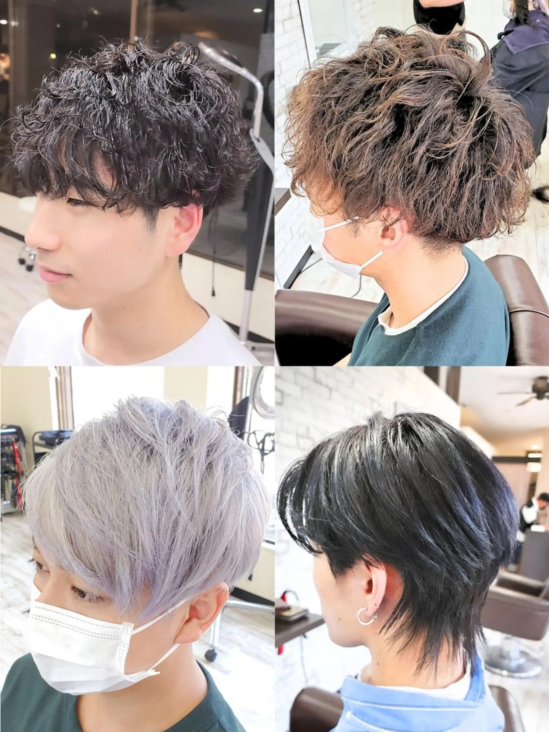 メンズ パーマ カラー 萩原 雅道のヘアスタイル