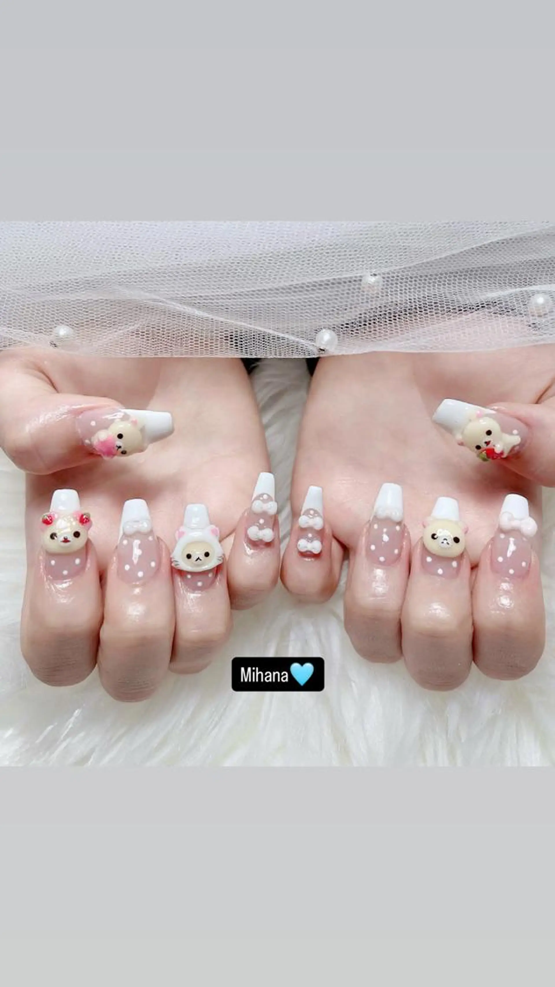 ネイル 長さ出し フレンチネイル グラデーション 卒業式 マグネットネイル ハンドネイル MIHANA NAILのネイルデザイン