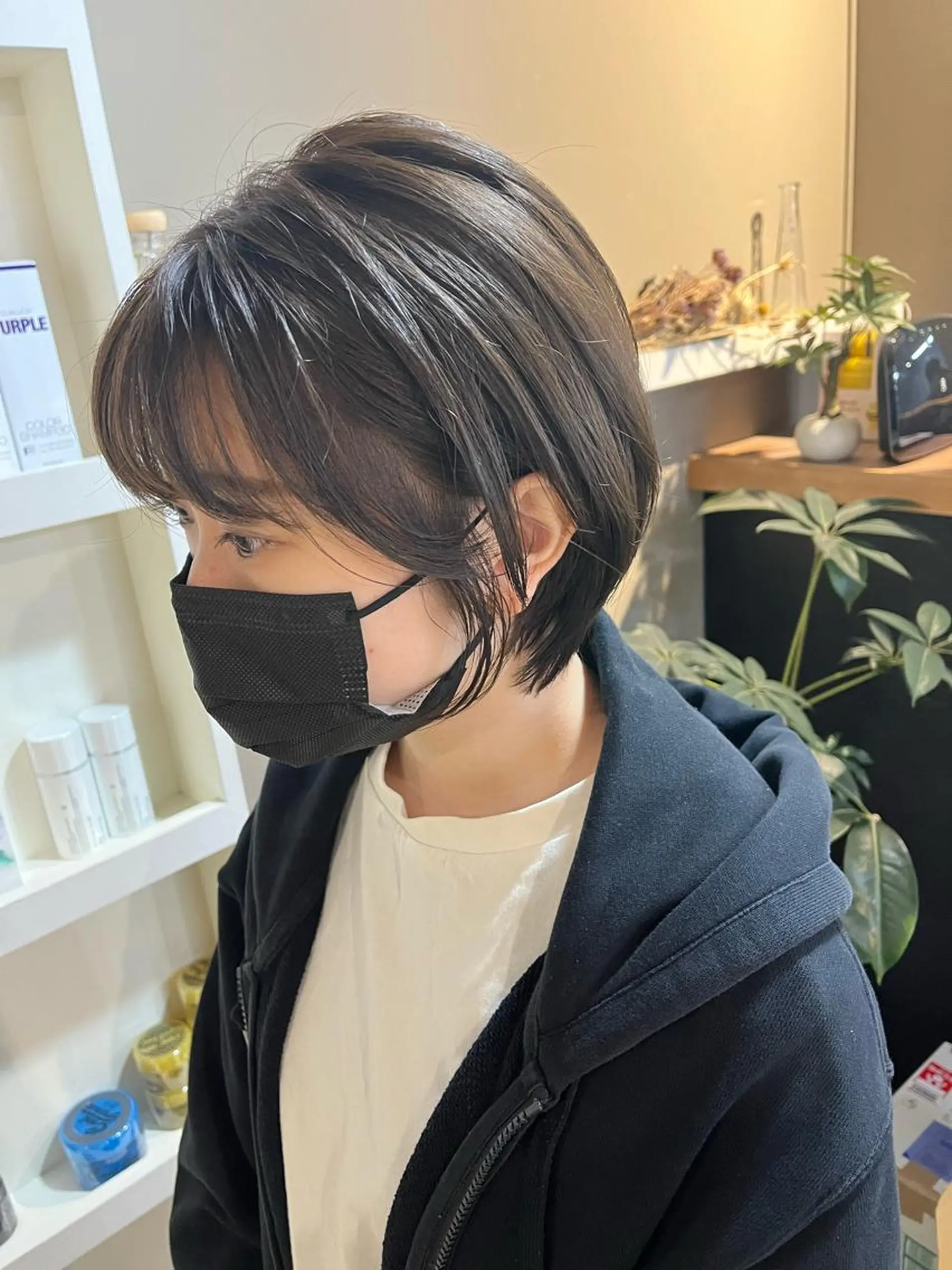 ショート カラー ヘアアレンジ メンズ キッズ マツエク・マツパ アイブロウ 透明感カラー🤎 ゆりのヘアスタイル