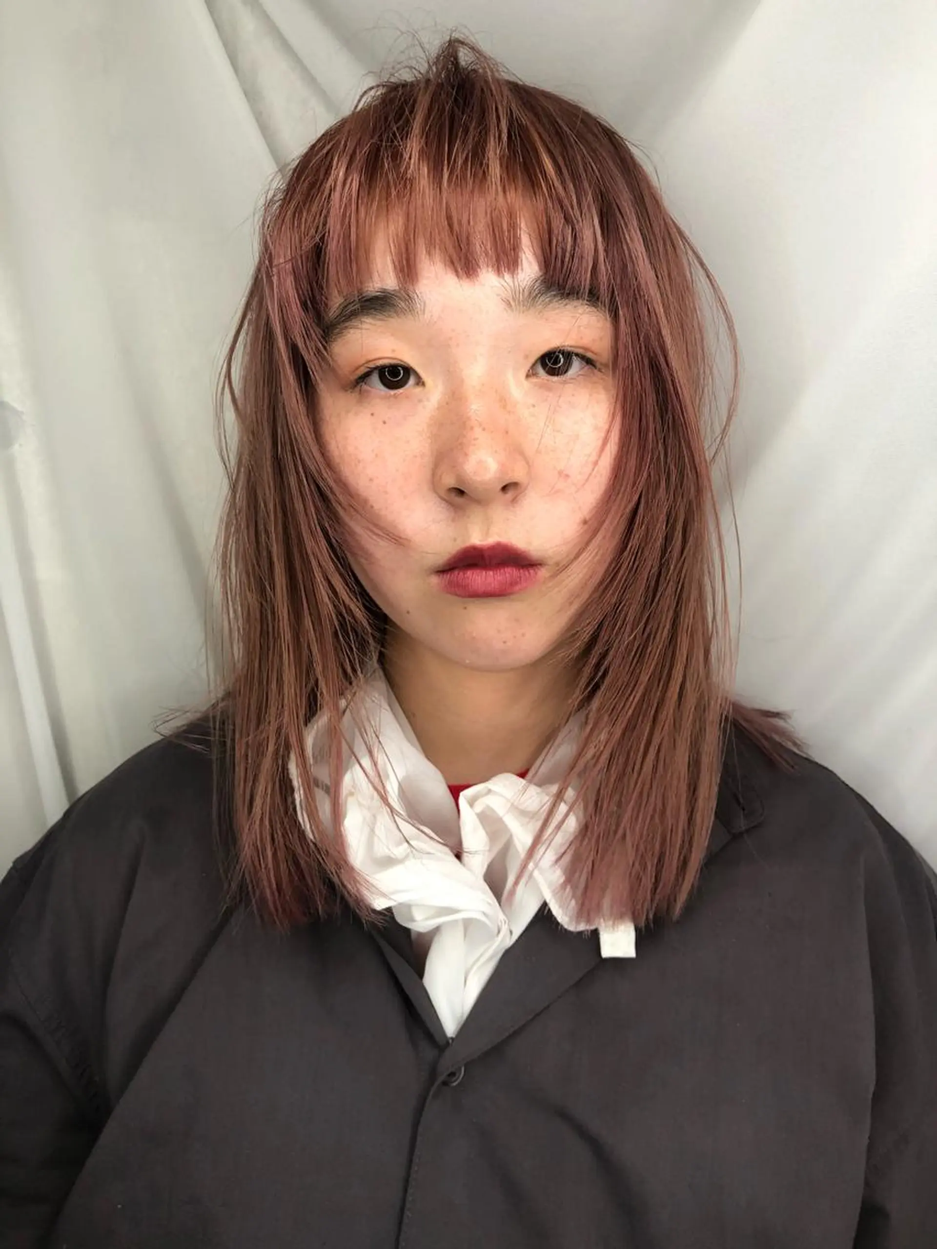 セミロング カラー ヘアアレンジ ヘアカラー 早瀬裕之 パーマのヘアスタイル