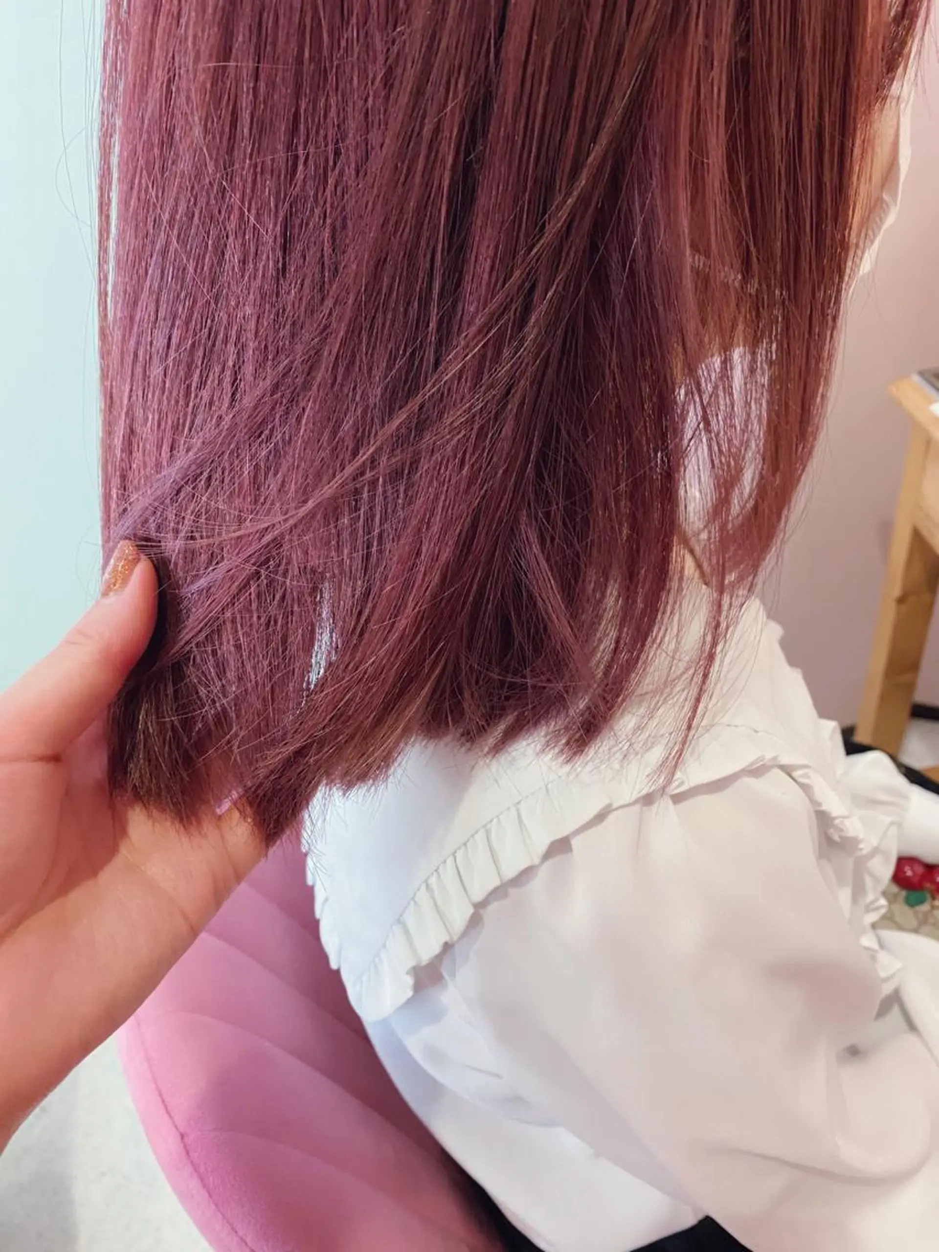 セミロング カラー ブリーチ ケアブリーチ ピンクカラー 艶髪/モテヘア🎀 MIHOのヘアスタイル