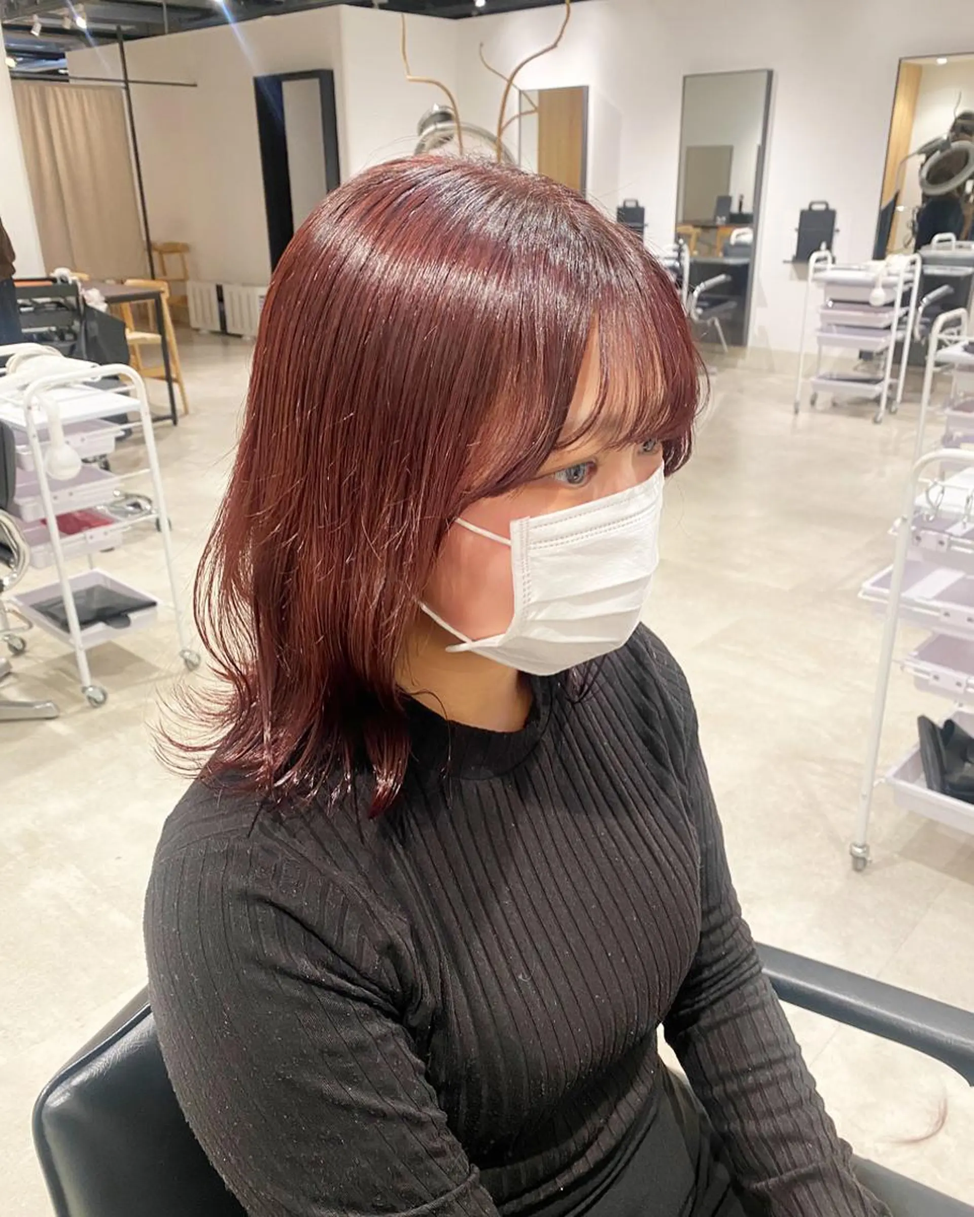 ミディアム カラー ラベンダーカラー ラベンダーピンク ピンクカラー stylist トモヤのヘアスタイル