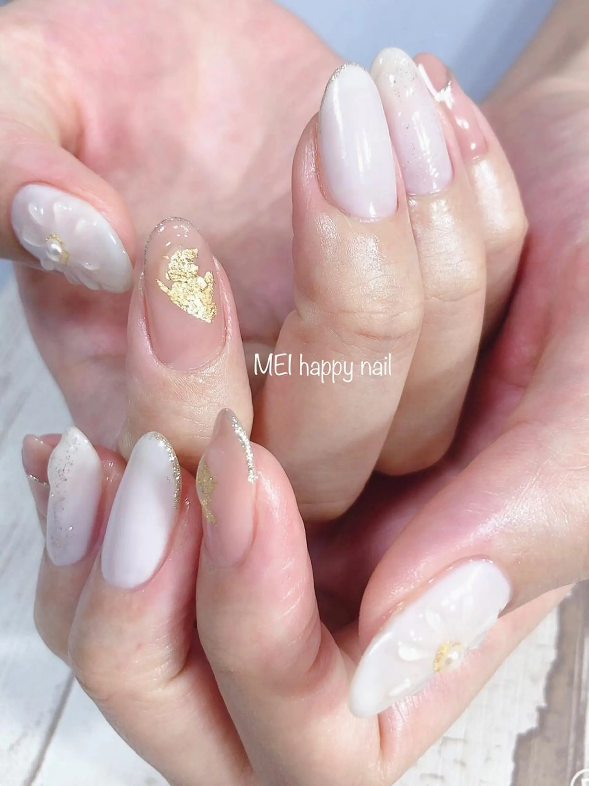 ネイル ハンドネイル 北浦和 自爪育成ケアのネイルデザイン