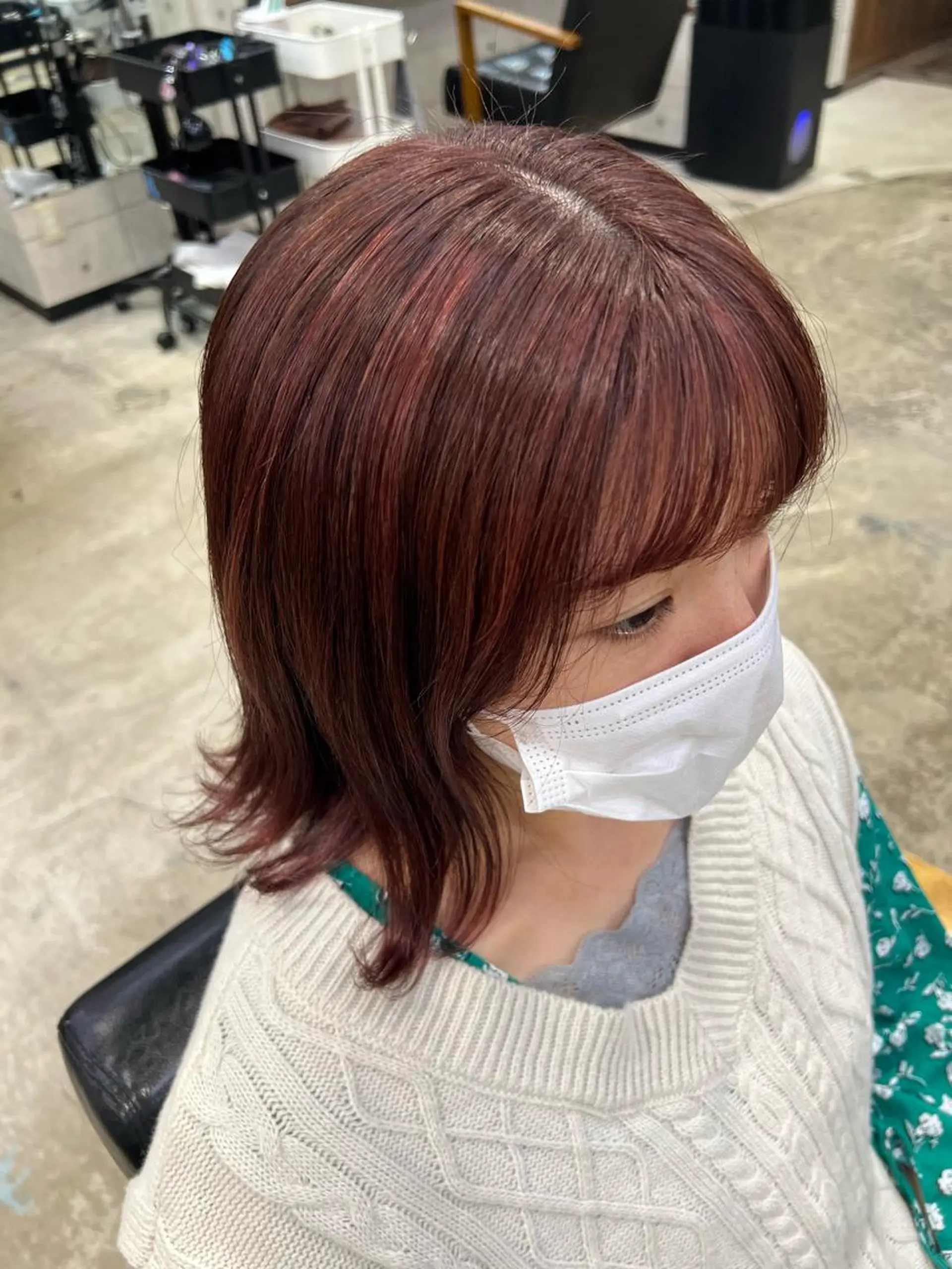 ミディアム 韓国パーマ 美容師 和田爽良のヘアスタイル