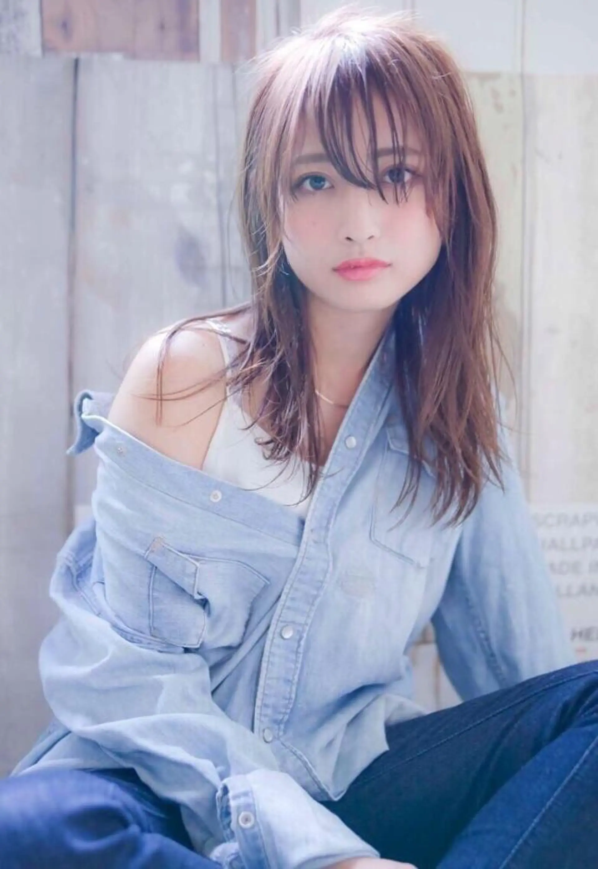 セミロング カラー ダブルカラー🤍 髪質改善／原島のヘアスタイル