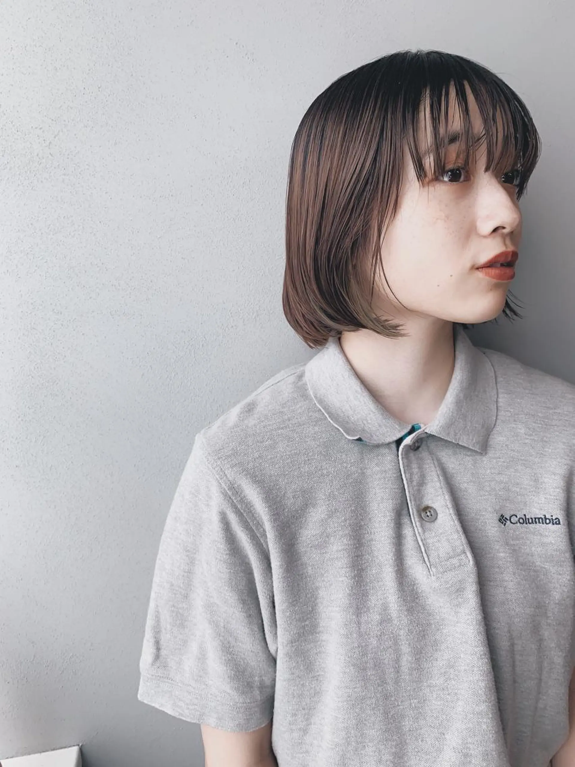 ショート カラー ボブパーマコテ巻き風 パーマNo1深江秀平のヘアスタイル