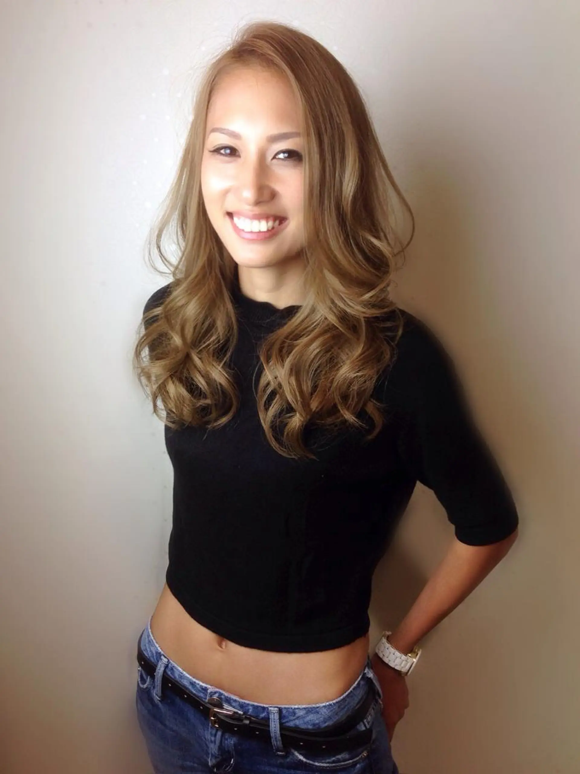 セミロング ロング カラー パーマ タカサキ ケイタのヘアスタイル
