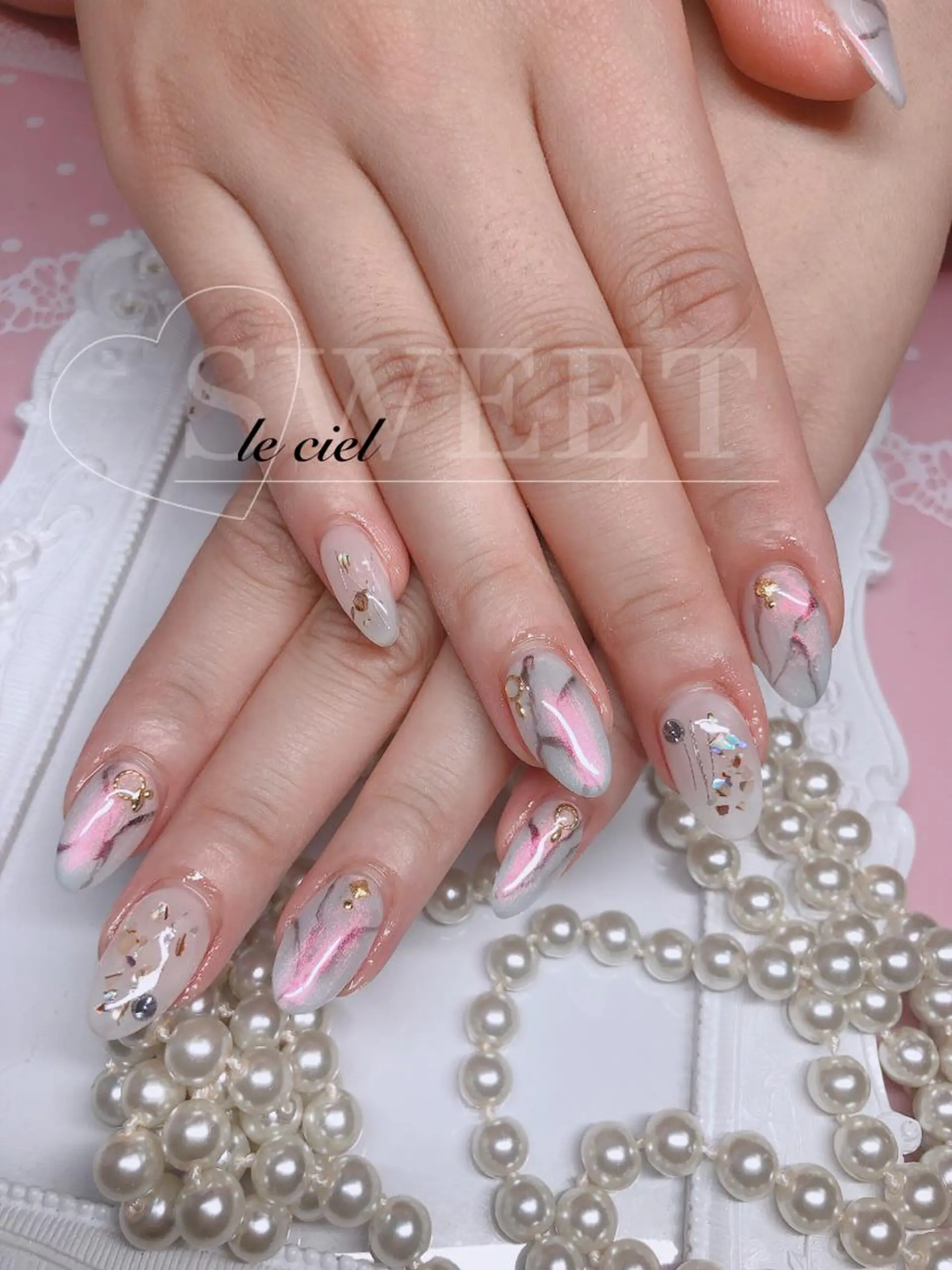 ネイル 大理石ネイル(マーブル) ハンドネイル Naka Rieのネイルデザイン