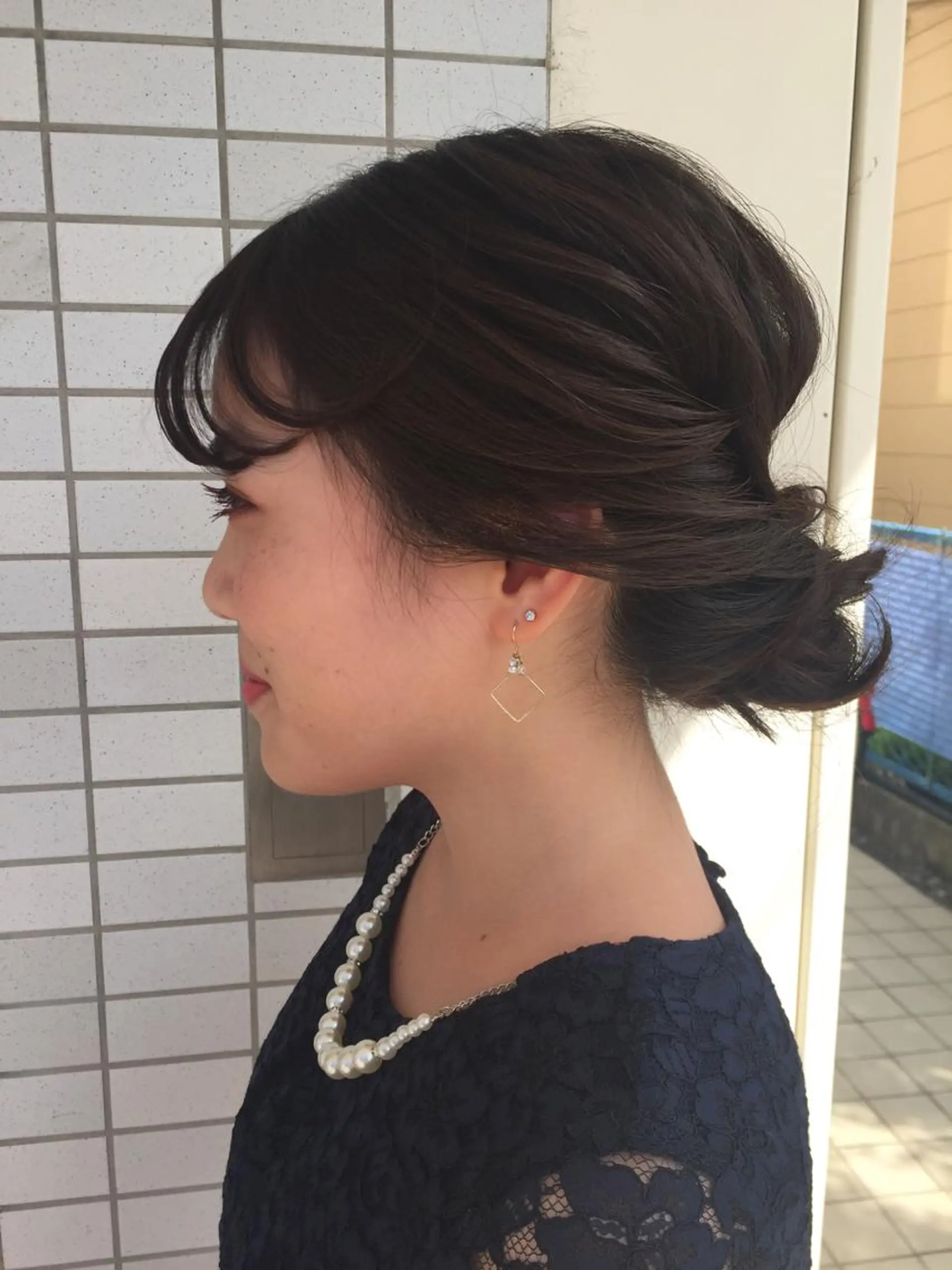 ロング カラー ヘアアレンジ お団子ヘア ANDEW🦢 ryokoのヘアスタイル