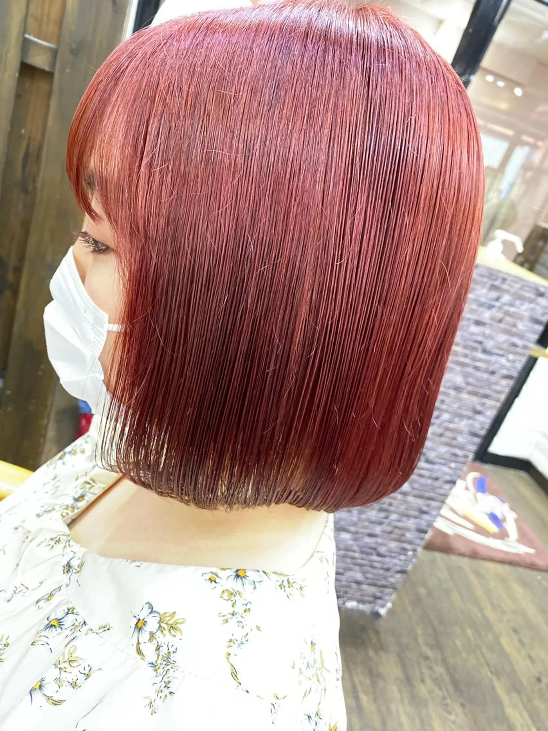 ショート カラー ピンクカラー ボブ IwAsh大和駅前店所属・IwAsh大和駅前店 河野亜里香のヘアスタイル