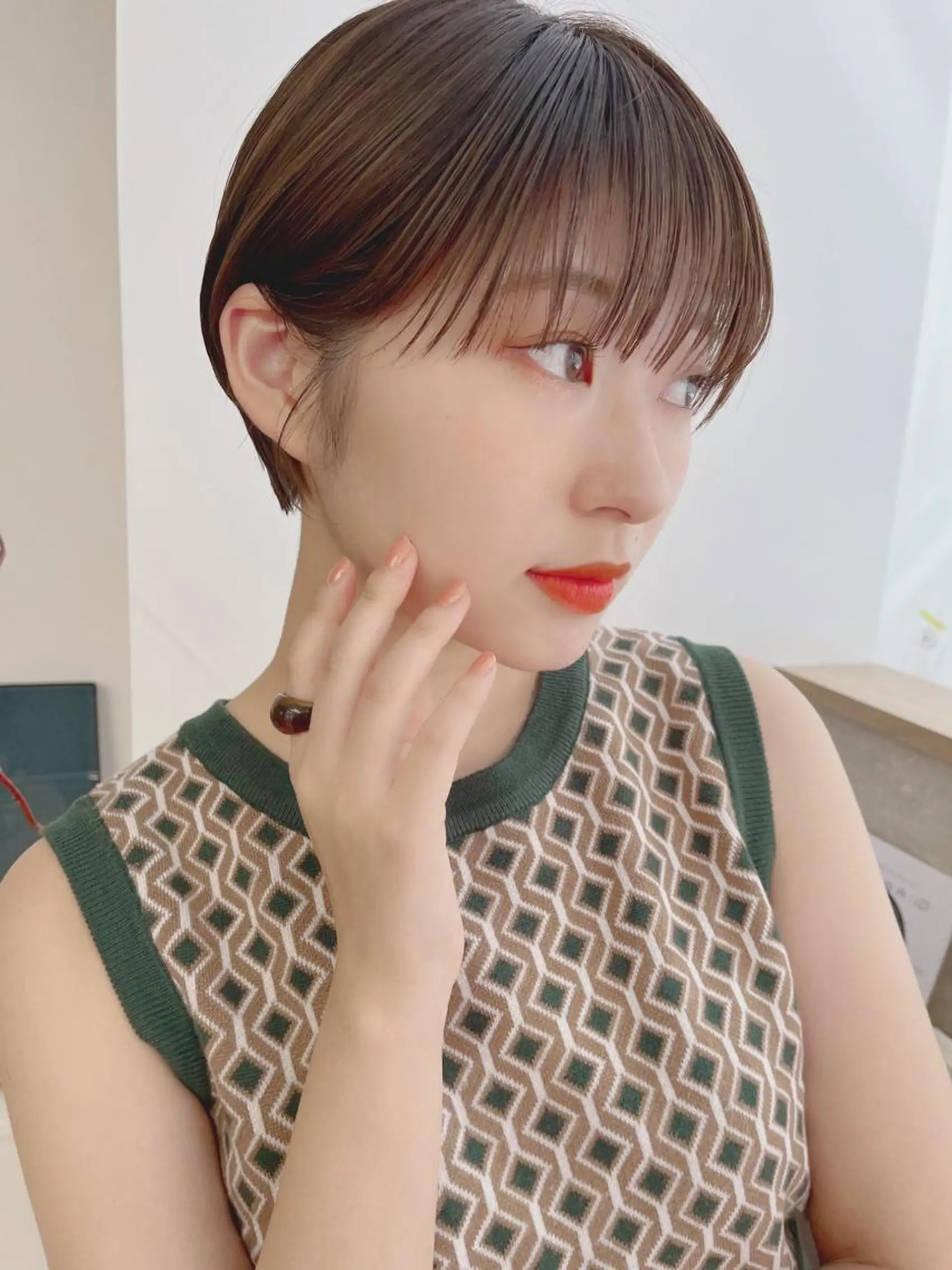 ショート カラー パーマ ヘアアレンジ ✨艶髪✨ 奈須晴香のヘアスタイル