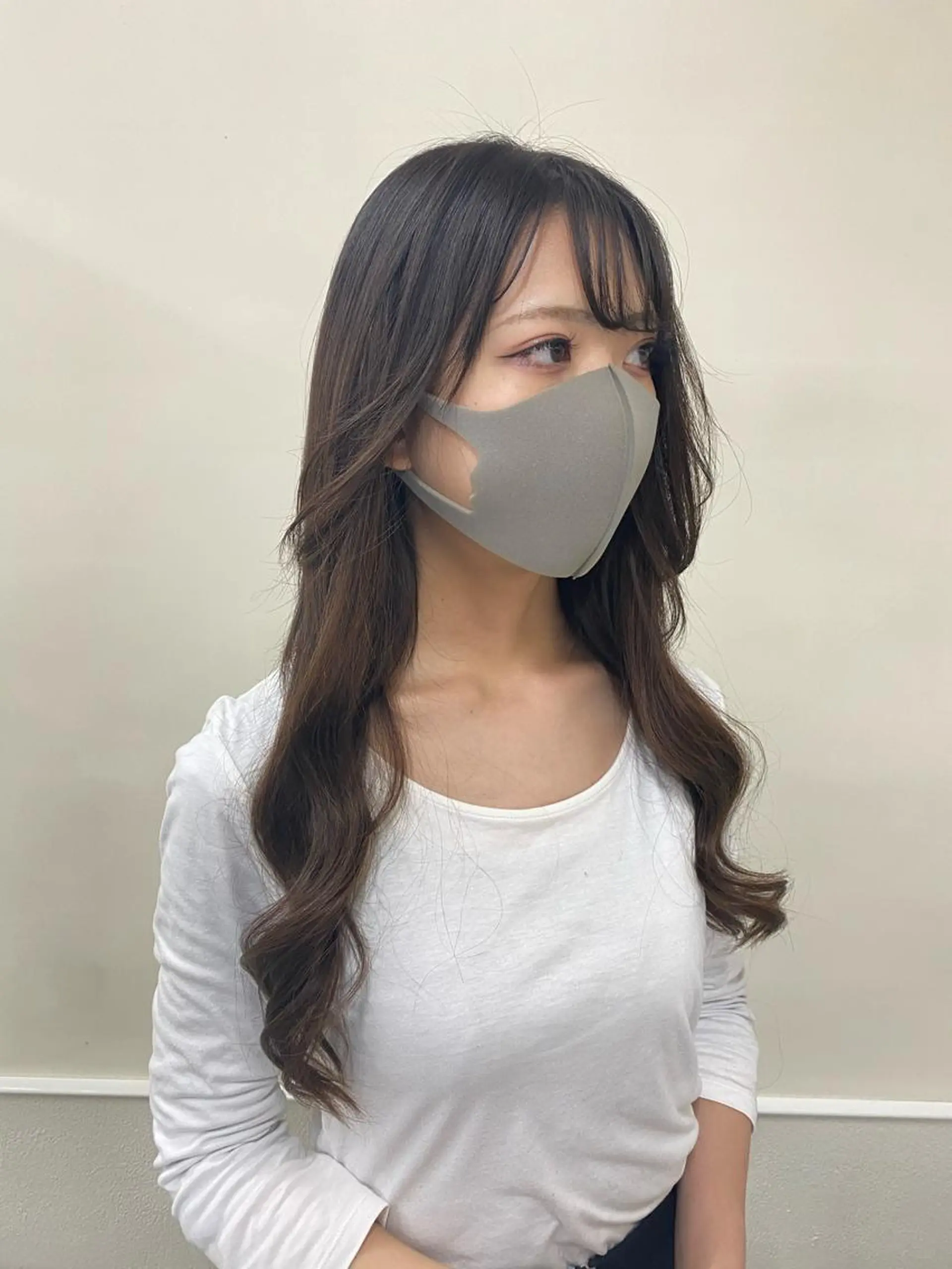 セミロング ヘアアレンジ レイヤーウルフ エクステ磯部のヘアスタイル