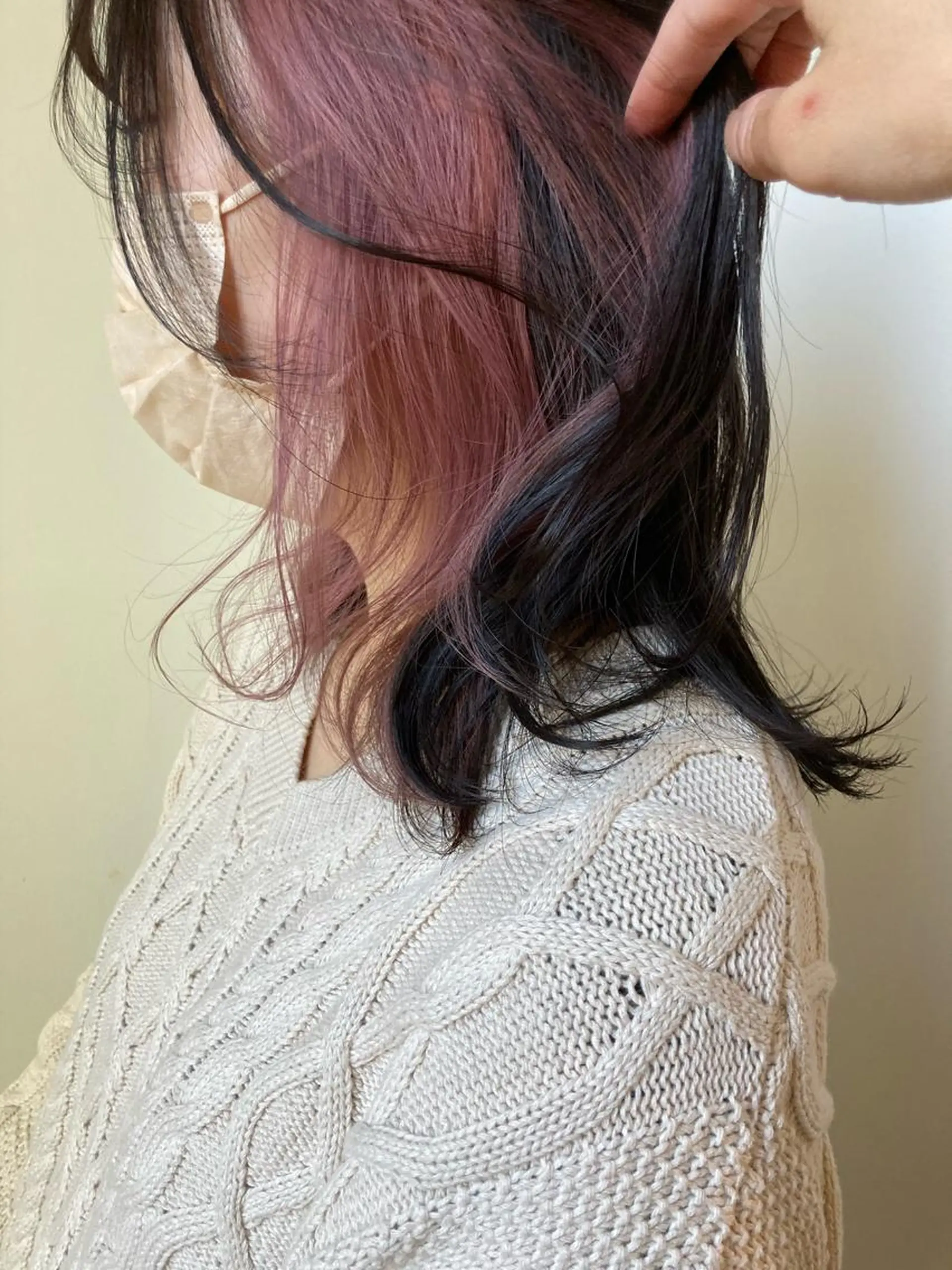 セミロング カラー ブリーチ ピンクカラー カット ヘアカラー 小木曽智美 /ボブ/ショートのヘアスタイル