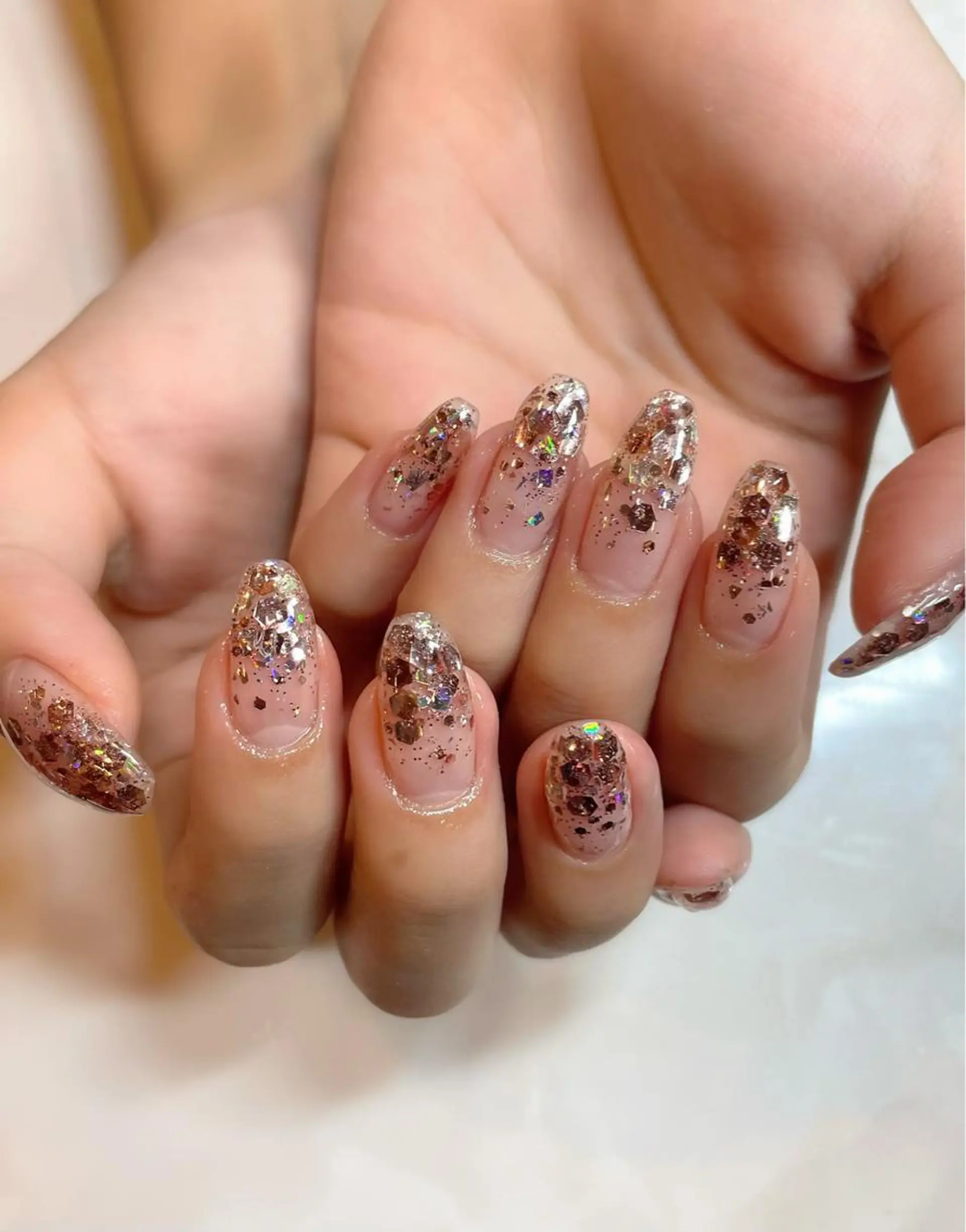 ネイル グラデーション ホログラムネイル キラキラネイル ラメ(グリッター) ラメグラデーション PRIMO<マツパ> 原宿/明治神宮前のマツエク・マツパデザイン