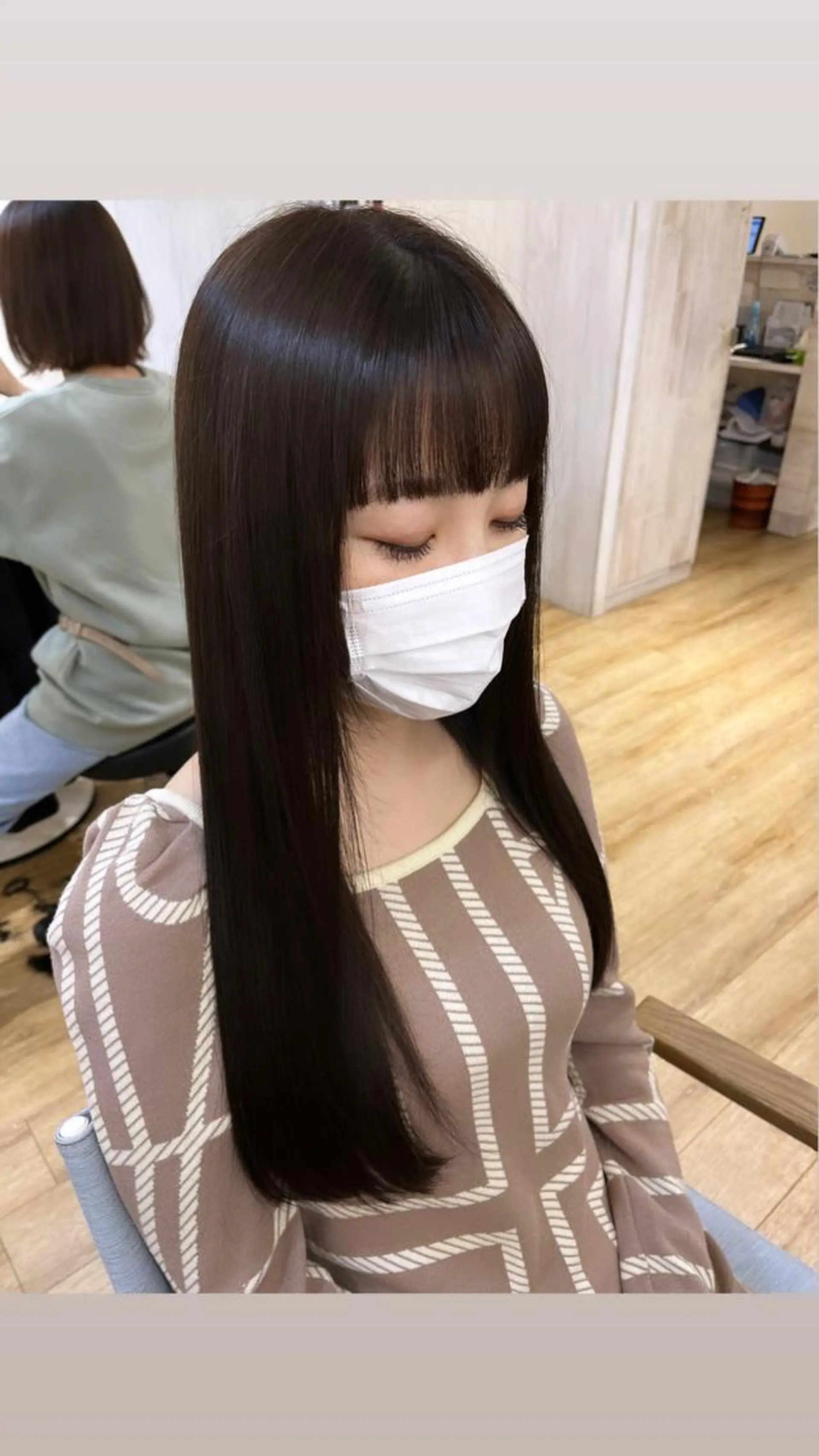 セミロング カット ヘアカラー トリートメント 美髪特化韓国へア ❤︎nanami❤︎のヘアスタイル