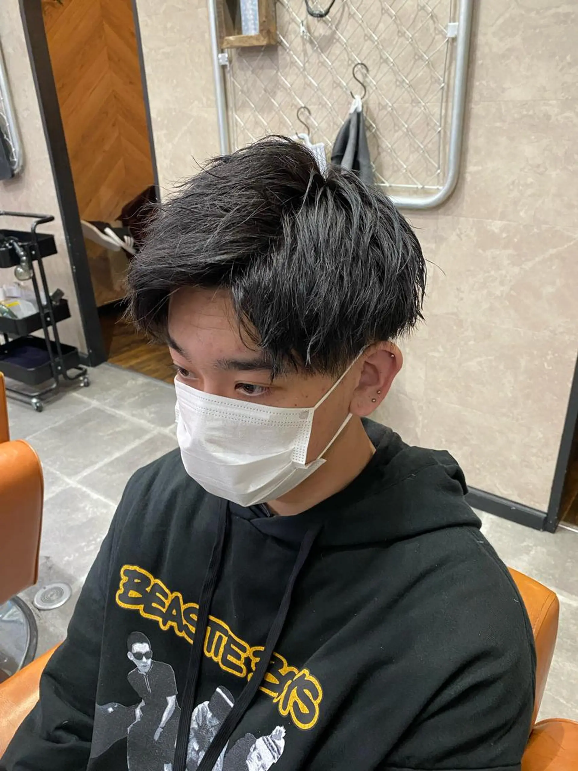 パーマ メンズ センターパート ／植田のヘアスタイル