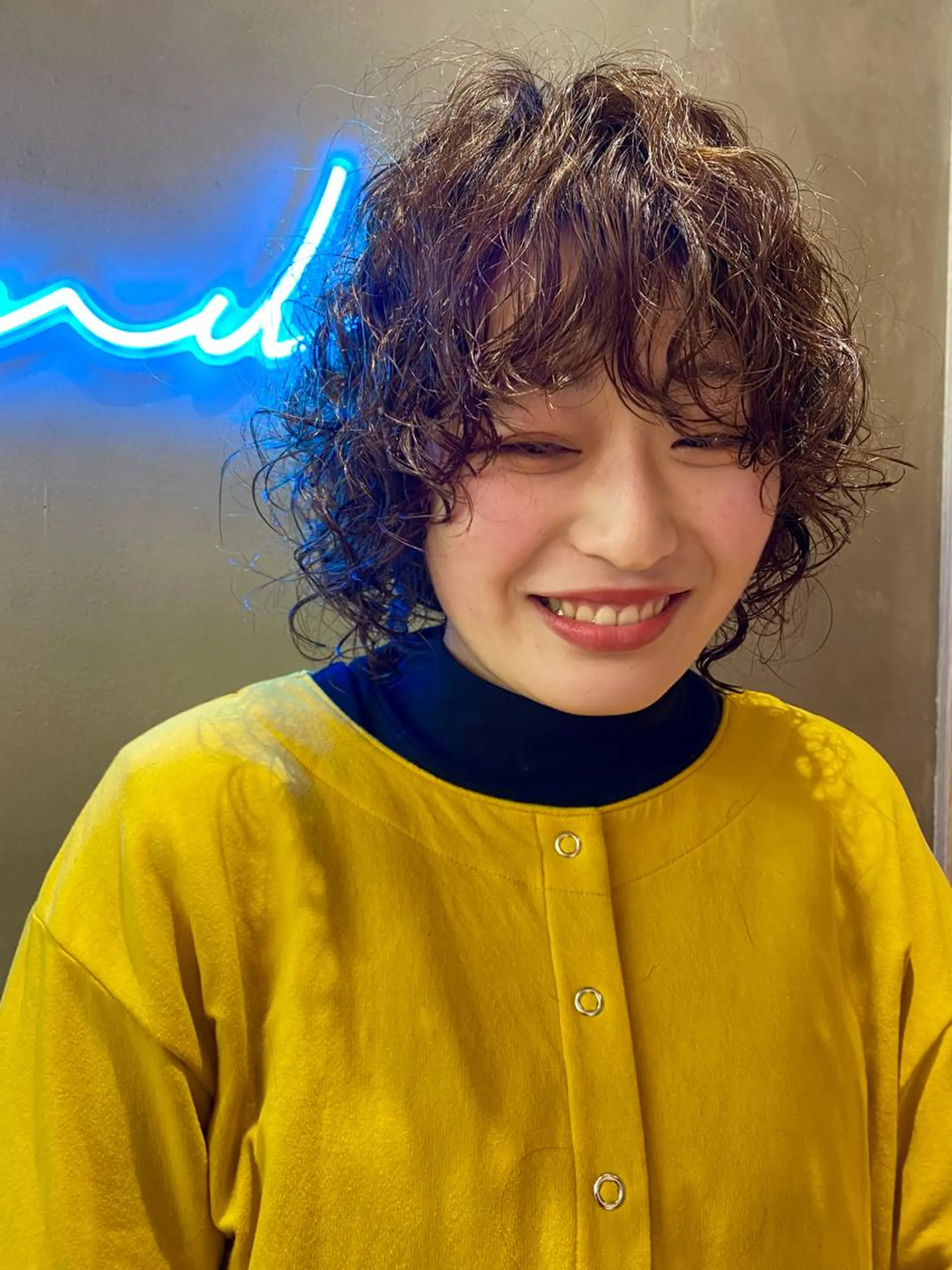 ショート パーマ 顔周り/ブリーチなし /縮毛矯正🫧伊勢のヘアスタイル