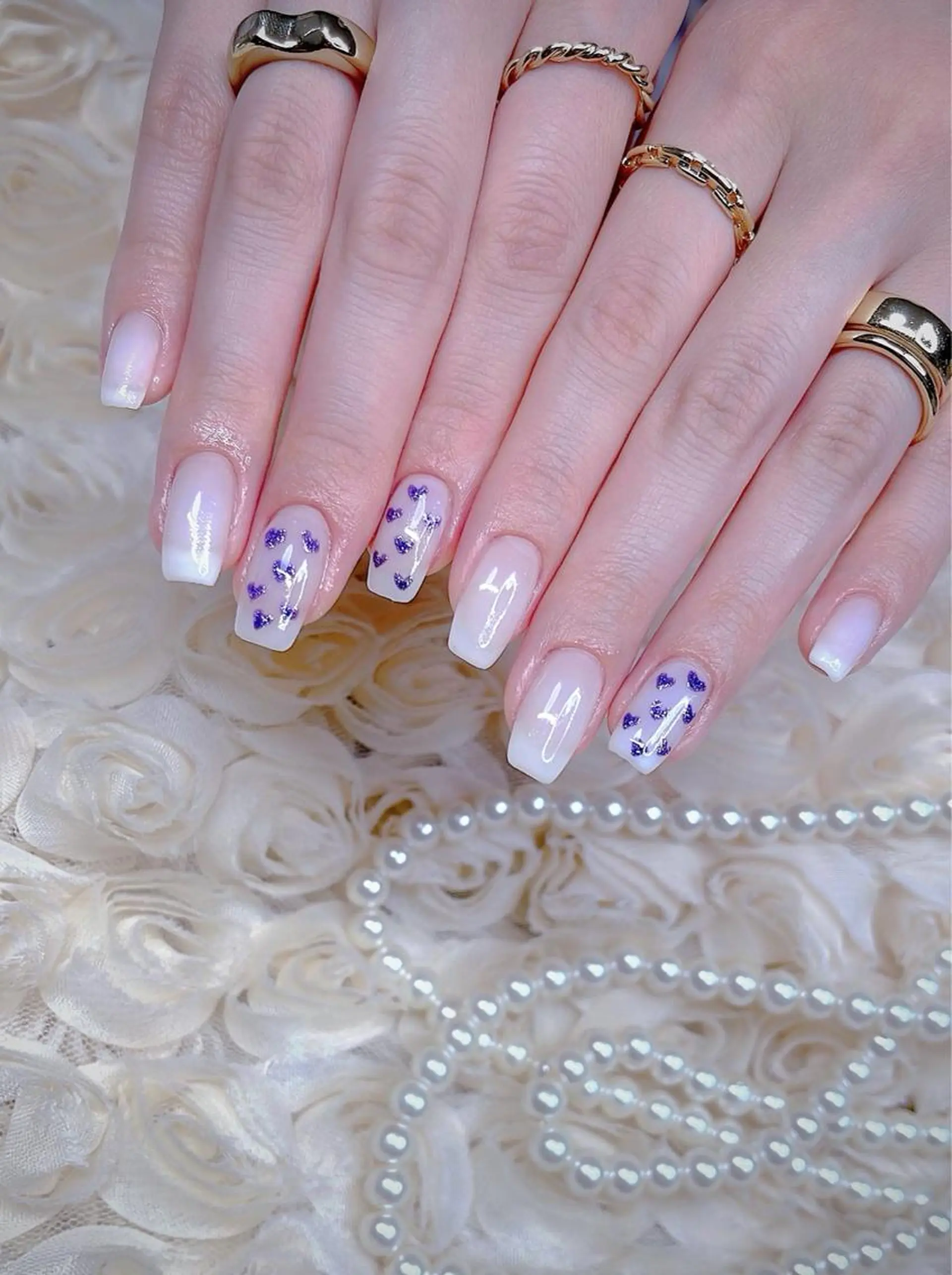 ミディアム めぐみのネイルサロン スタッフ練習のネイルデザイン