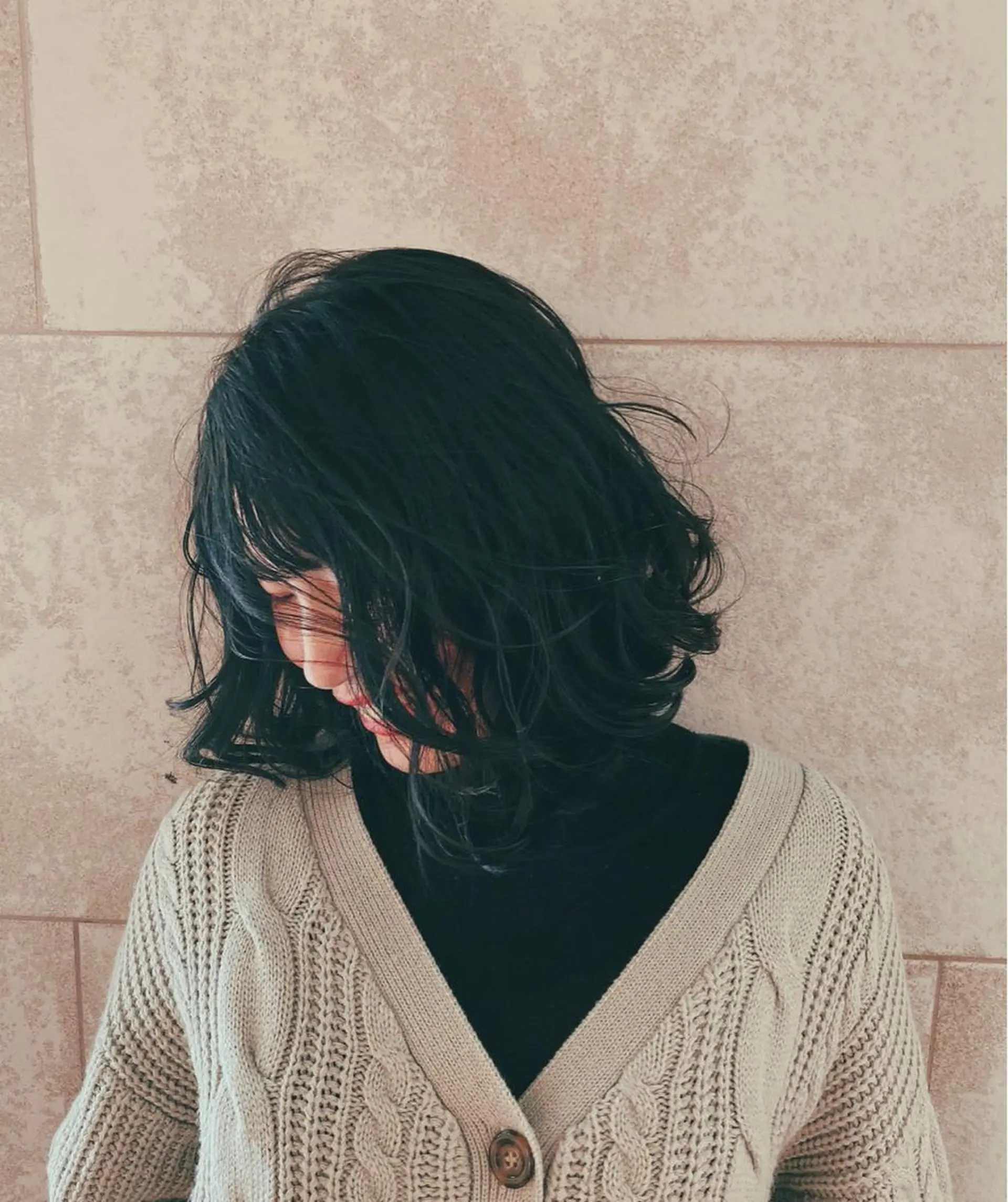 ミディアム ツヤ髪レイヤー/ 顔まわり/kokiのヘアスタイル