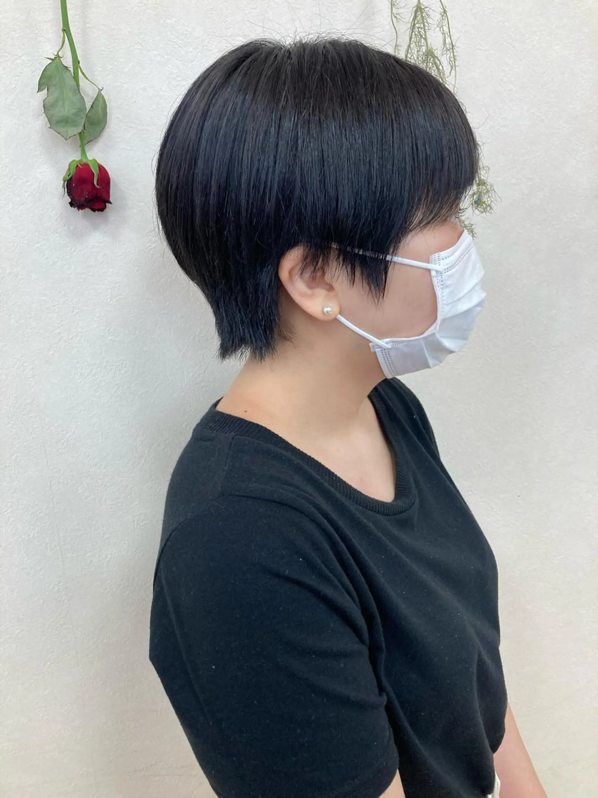 ショート カラー 切りっぱなしボブ ショートボブ ハンサムショート 黒髪 ボブ カット ヘアカラー トリートメント 初めてのショート お任せください✂️のヘアスタイル