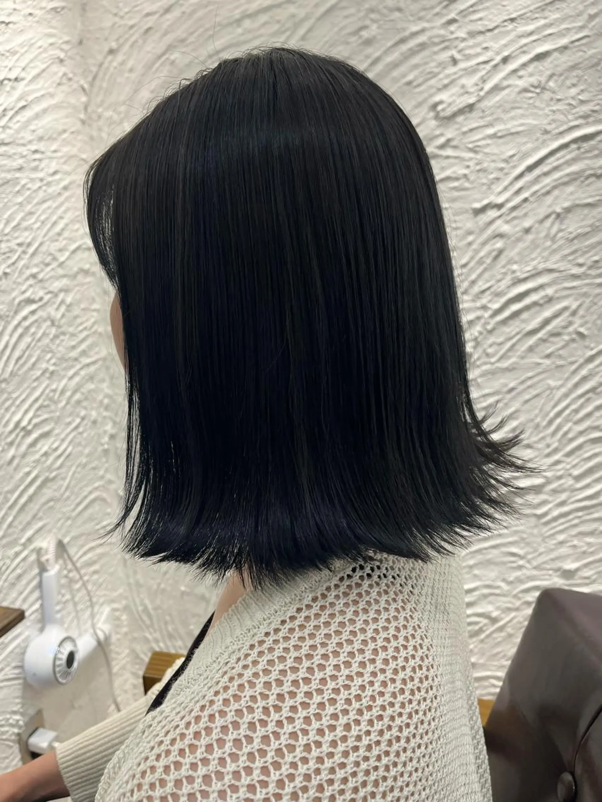 ミディアム カラー 黒髪 ブルーカラー ブルーブラック ボブ 外ハネヘア カット ヘアカラー トリートメント 🌈透明感カラー🌈 🌟吉田祐介🌟のヘアスタイル