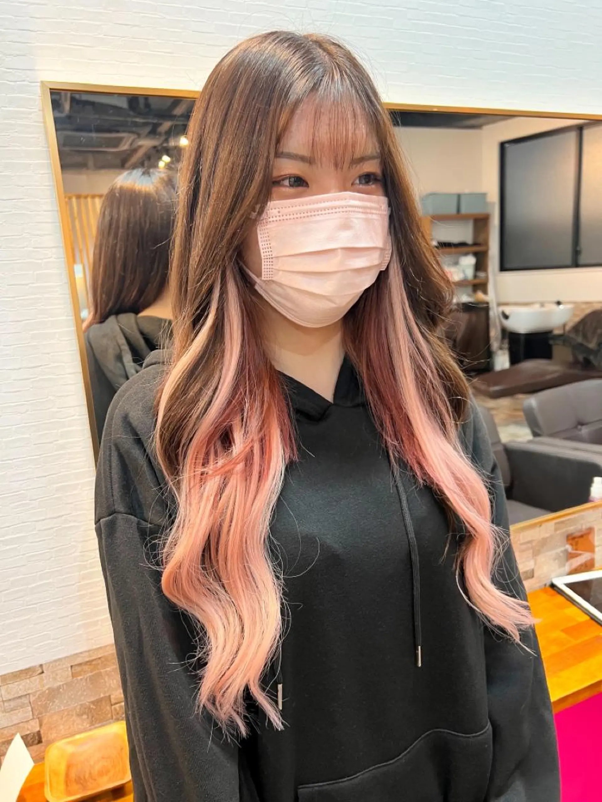 ミディアム ヘアカラー&縮毛矯正 STAR☆RIVERのヘアスタイル