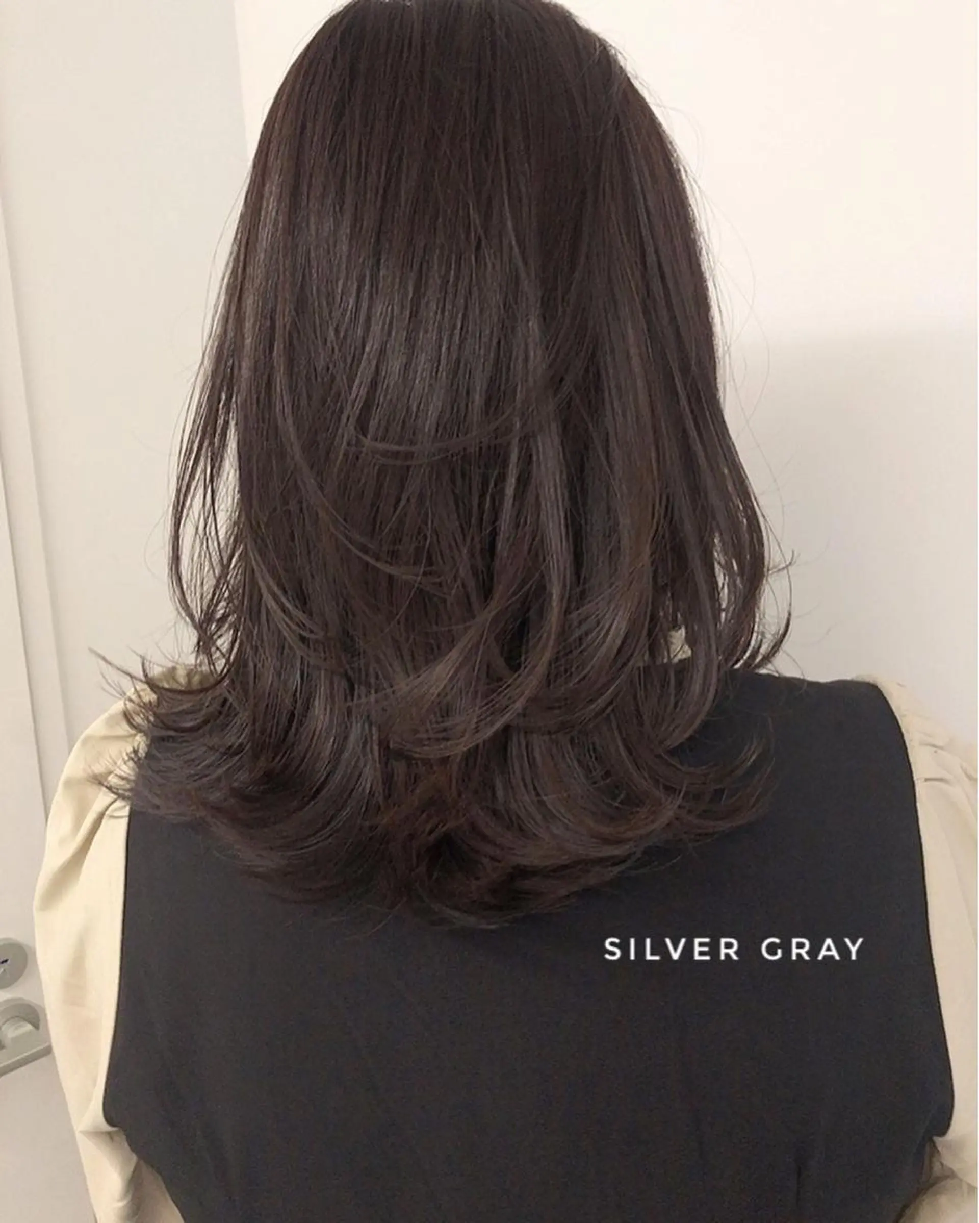 ミディアム 韓国風ヘア レイヤーカット カット トリートメント ヘッドスパ ✨透明感ケアカラー✨ 長野ゆきなのヘアスタイル
