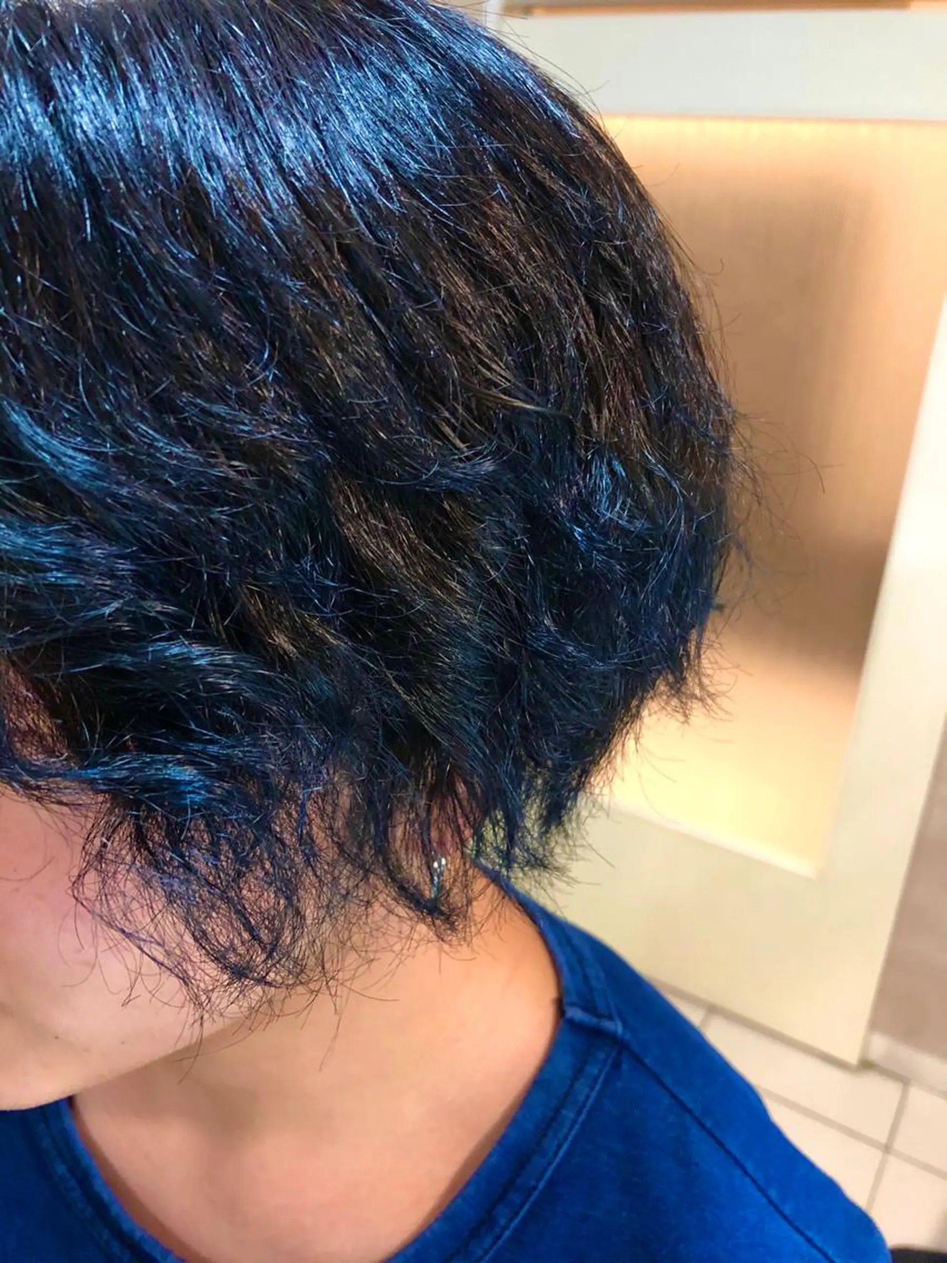 ミディアム カラー メンズ ブルーカラー デザインカラー✨🦄 透明感カラー✨ヒカルのヘアスタイル