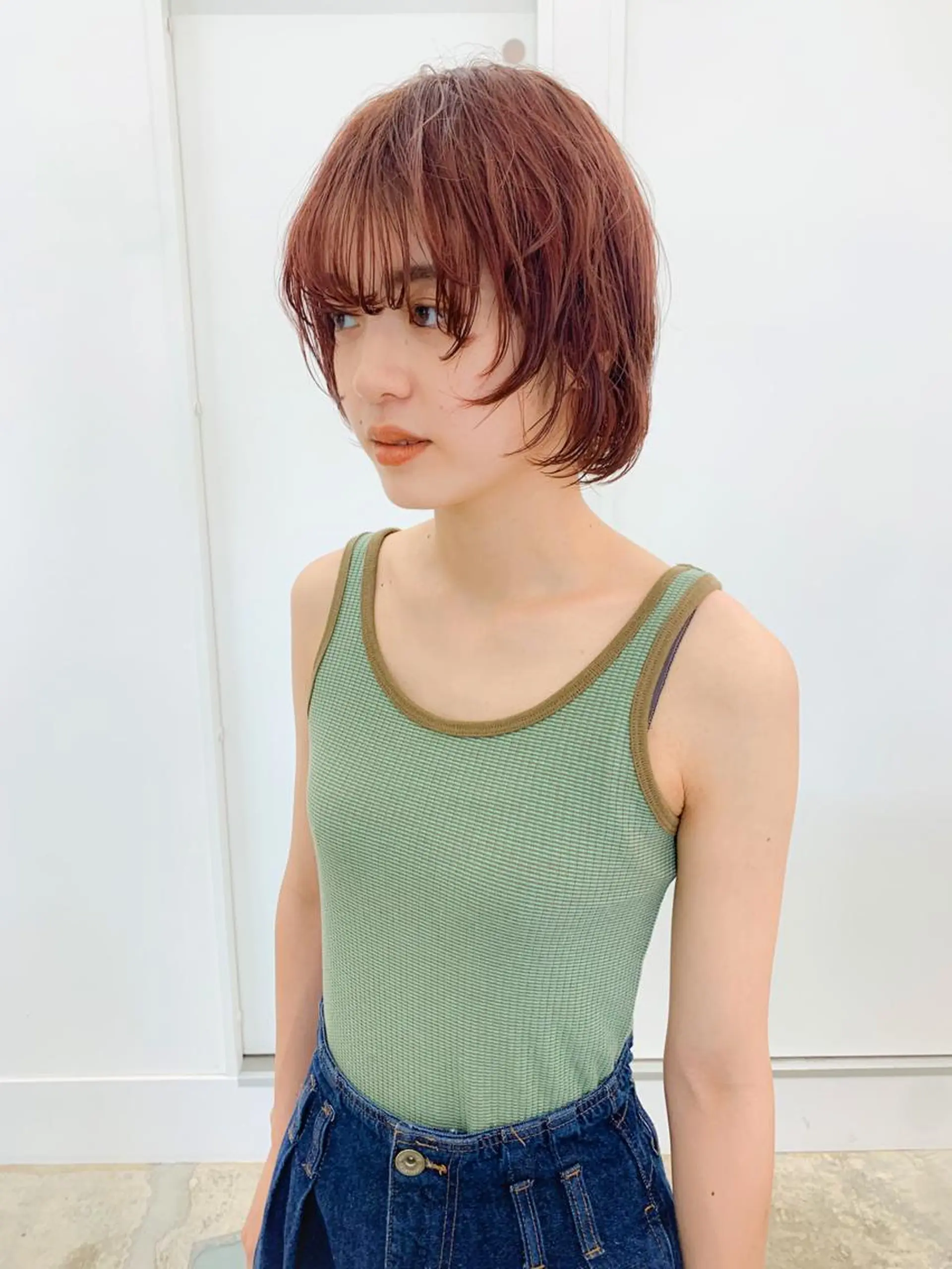 ショート カラー オレンジ ピンクカラー ボブ SALOWIN 名古屋名駅店所属・パーマ/パーマ落とし /藤木舜太のヘアスタイル