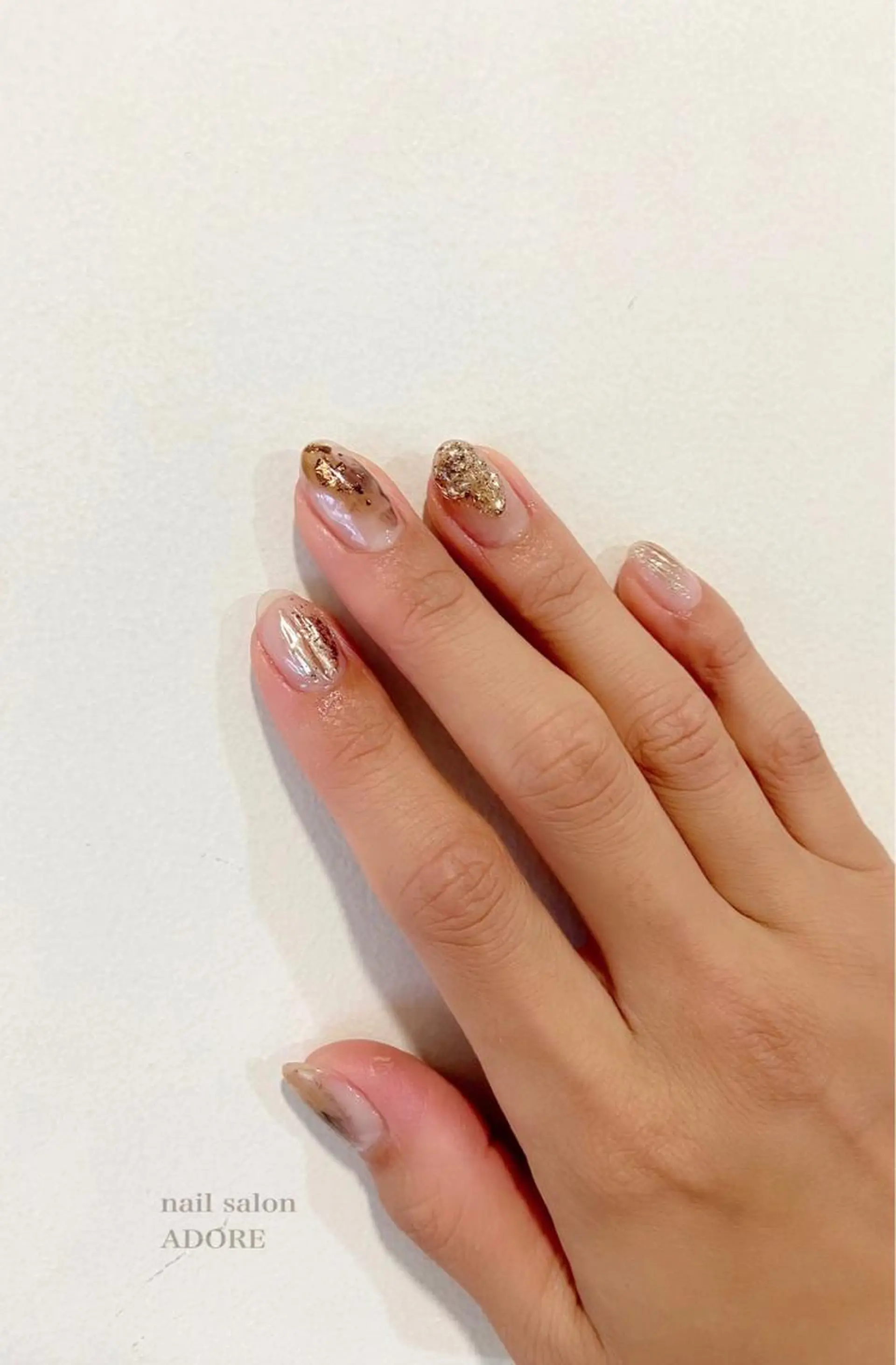 ネイル クリアネイル ミラーネイル ニュアンスネイル ワンカラーネイル Adore nailのネイルデザイン
