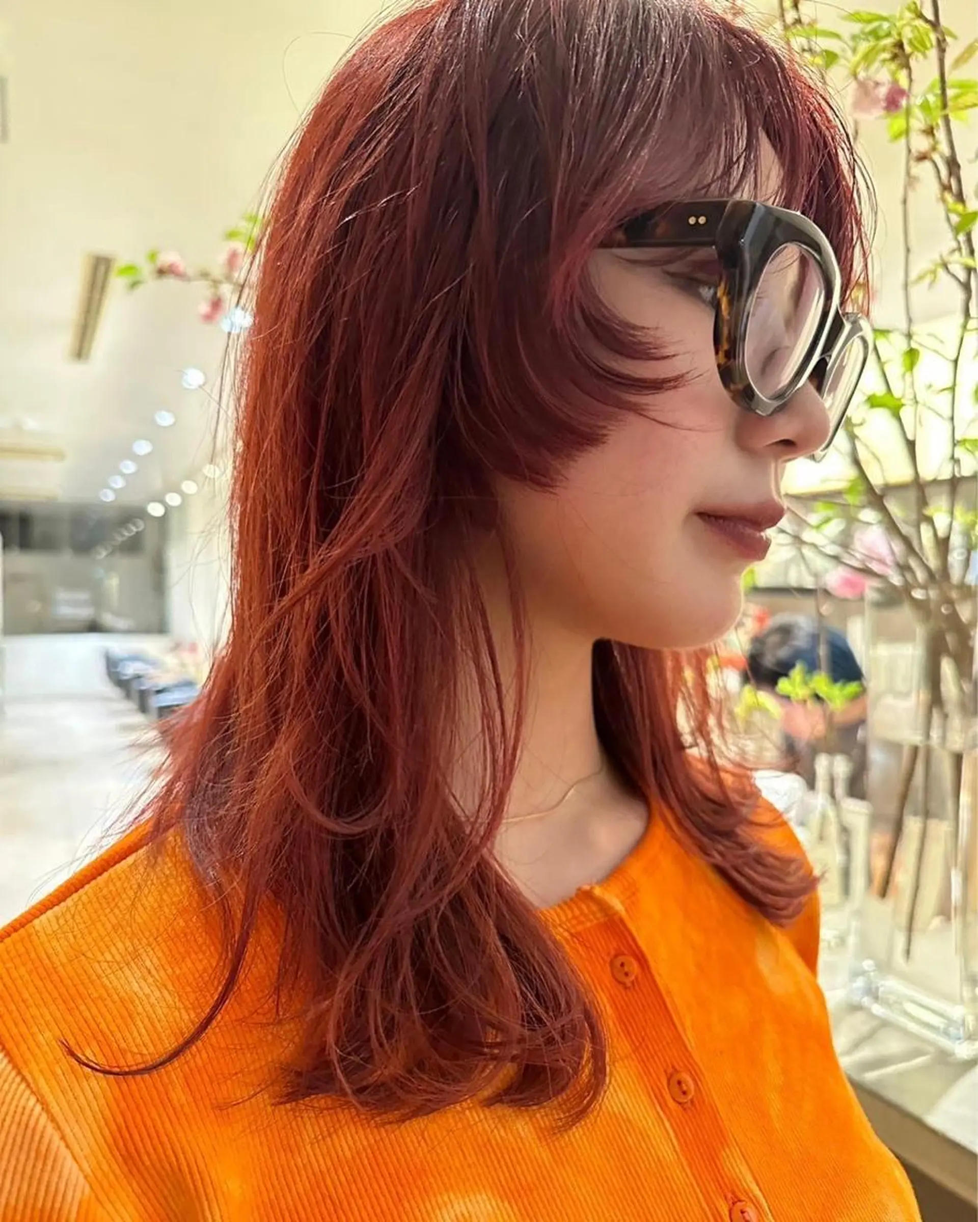 セミロング カラー 大山 みしろのヘアスタイル