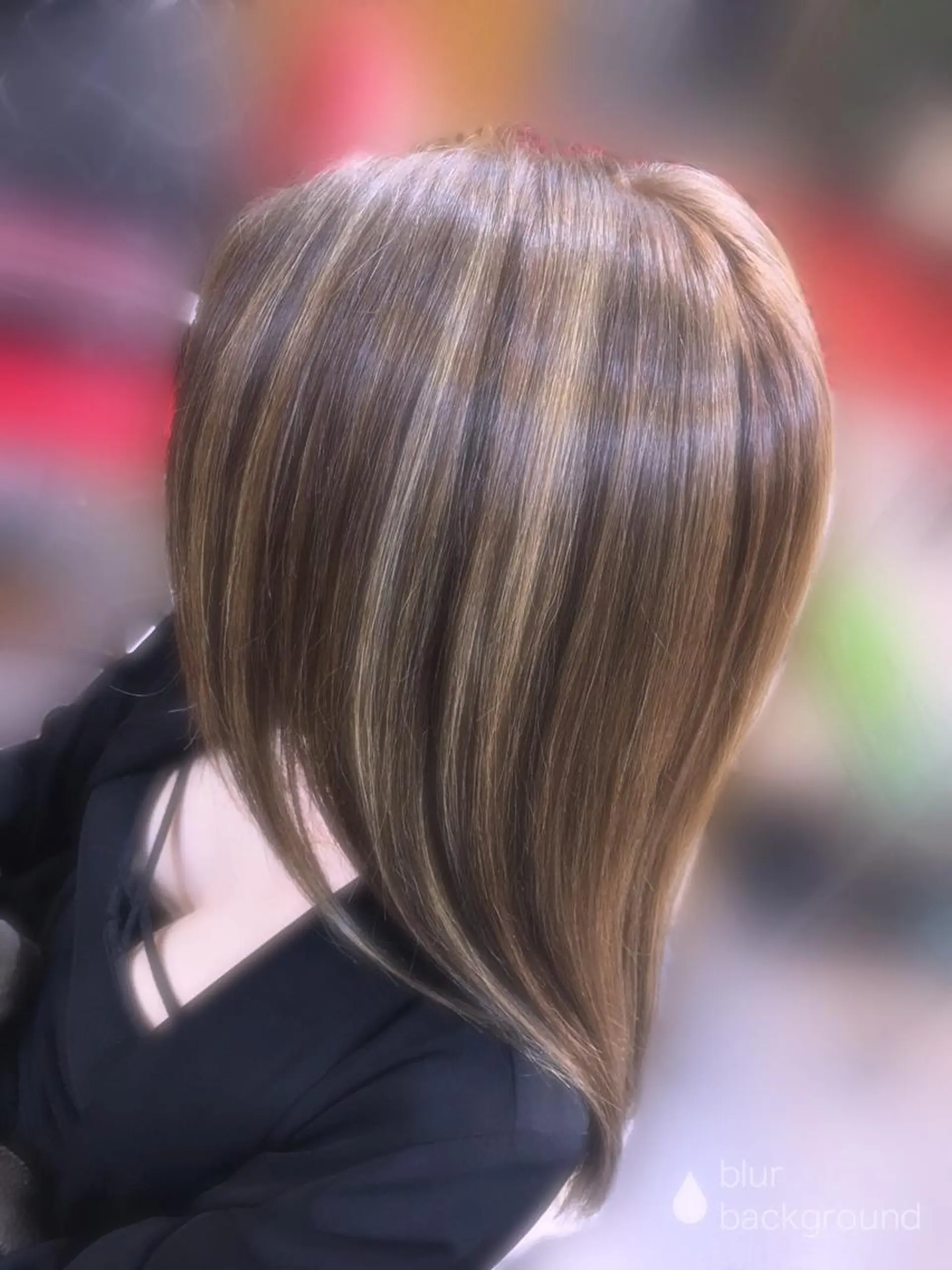 セミロング カラー ハイライトカラー メッシュ ハイライト しー ちゃんのヘアスタイル