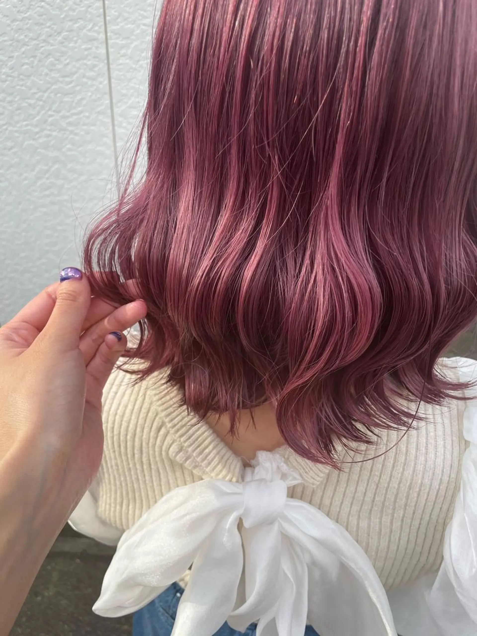 ミディアム カラー ブリーチ ケアブリーチ ダブルカラー ラベンダーカラー ピンクカラー インナーカラー 推し ブリーチ 髪質改善のヘアスタイル