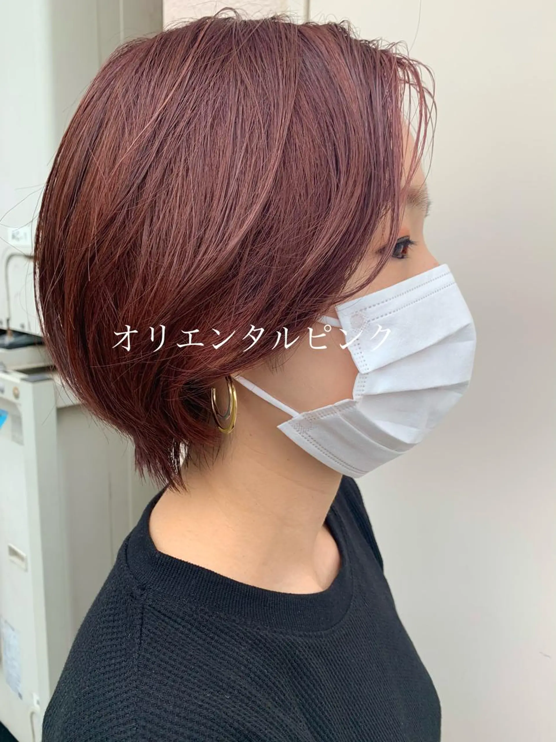 ショート カラー ハイライトカラー ピンクカラー ハイライト 中垣 南のヘアスタイル