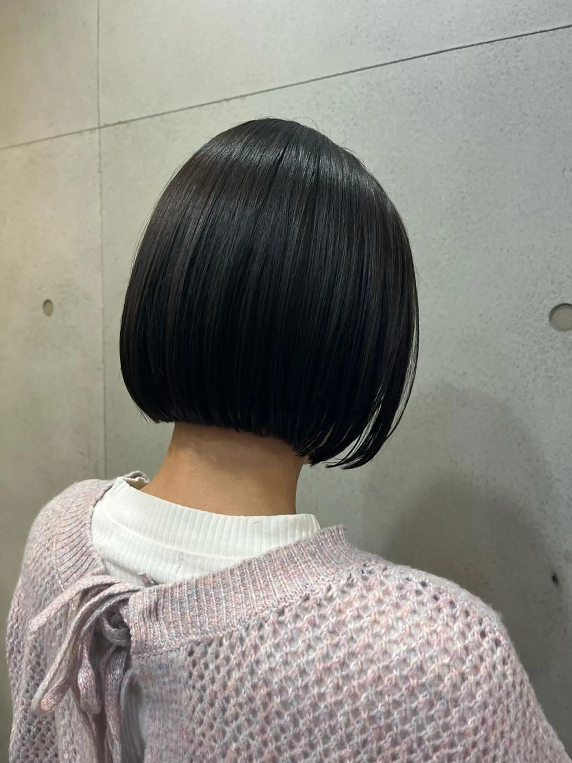 ミディアム チョコレートブラウン ボブ おせ ちさとのヘアスタイル