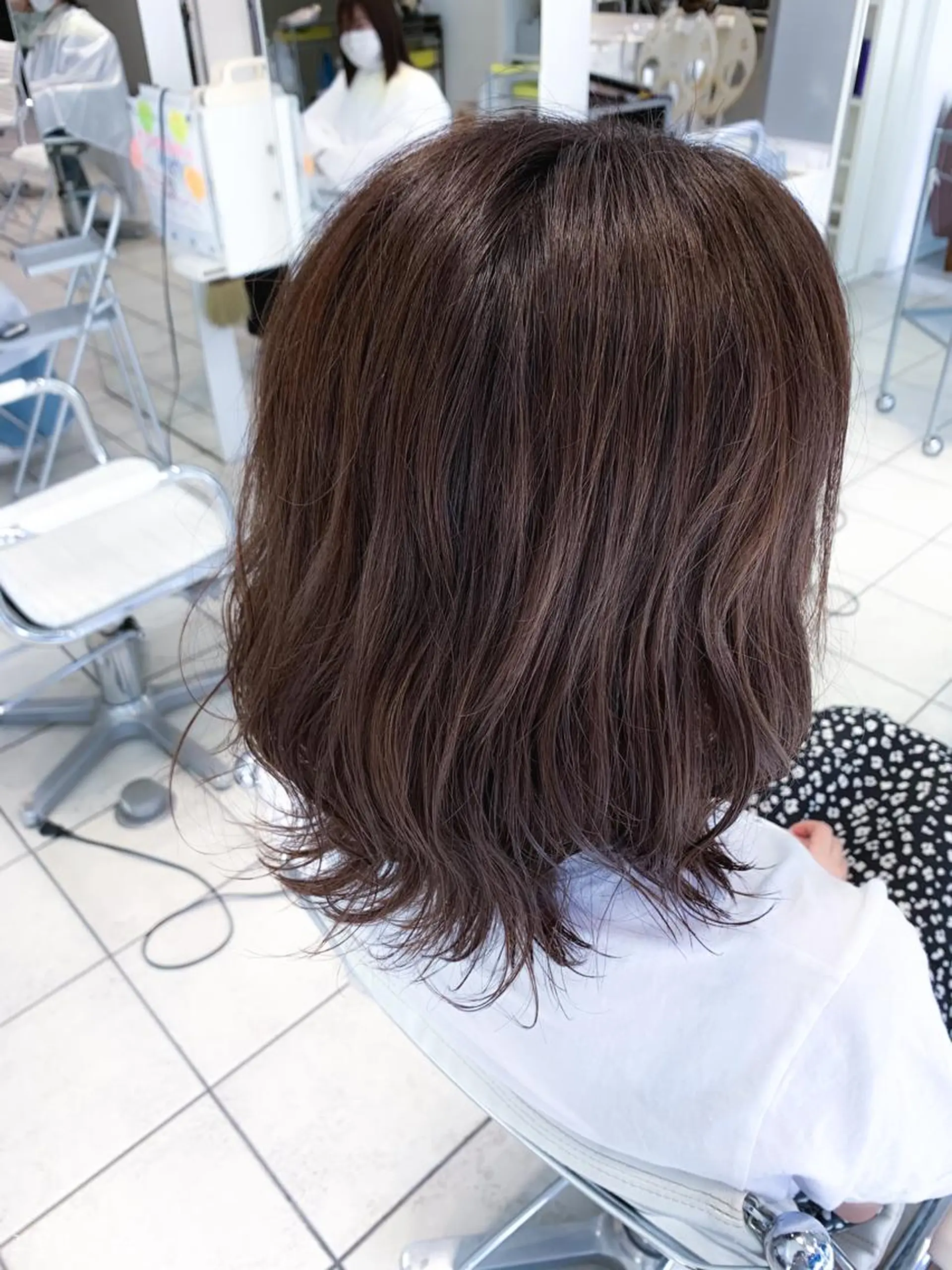 セミロング カラー パーマ ブラウンカラー ピンクカラー ピンクブラウン カット ヘアカラー 地毛風ストレート/ 髪質改善/榎本流行のヘアスタイル